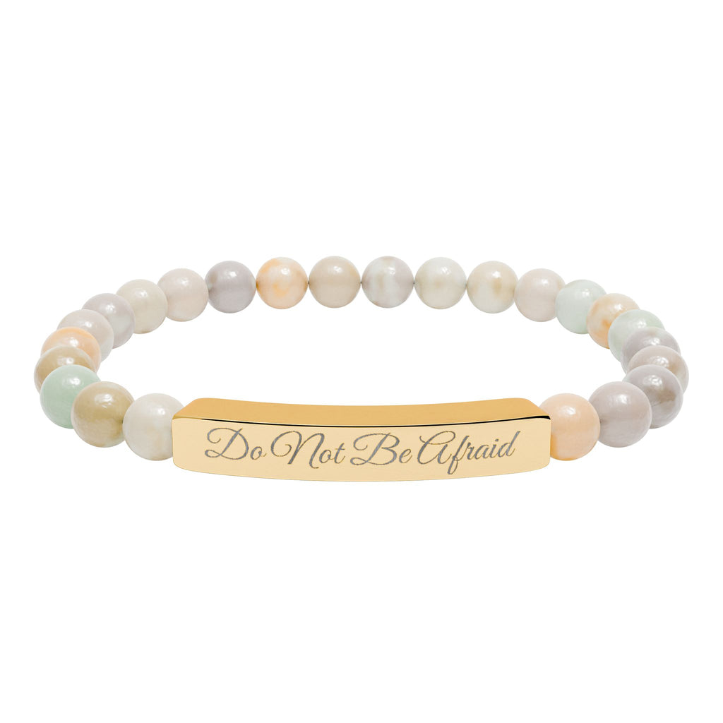 Personalized Engraved Natural Stone Bracelet -Custom Jewelry