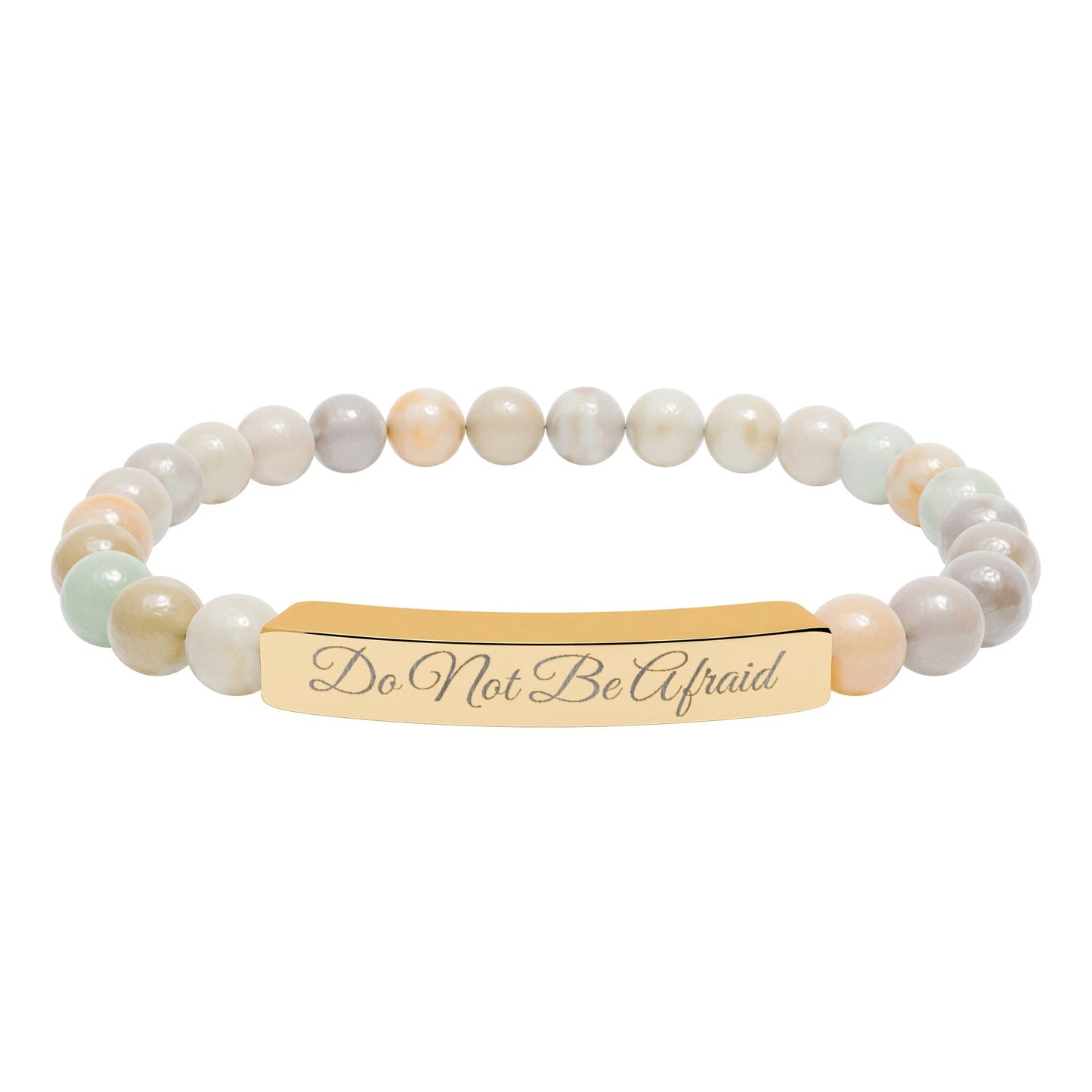 Personalized Engraved Natural Stone Bracelet -Custom Jewelry
