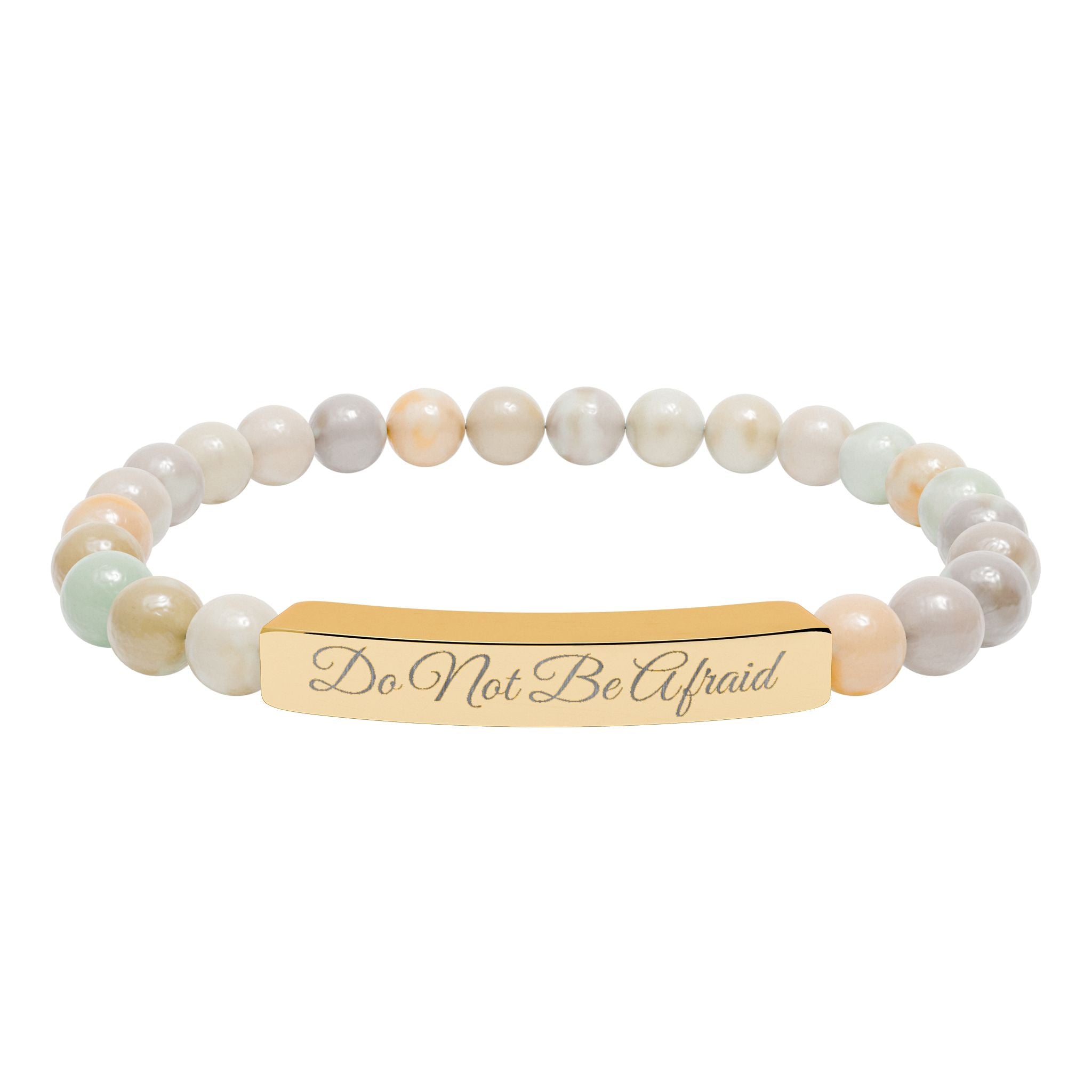 Personalized Engraved Natural Stone Bracelet -Custom Jewelry