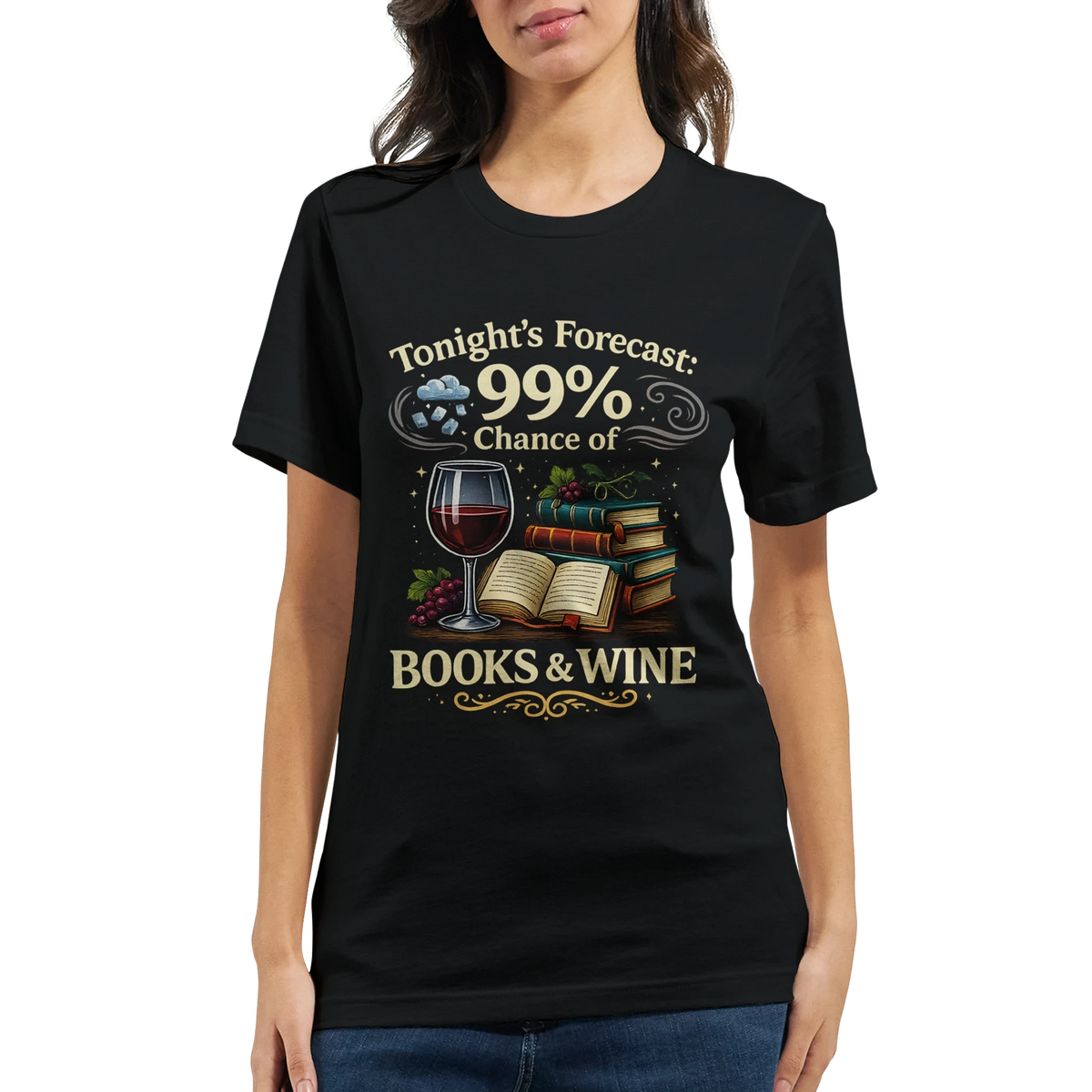 Tonight’s Forecast Books and Wine T-Shirt