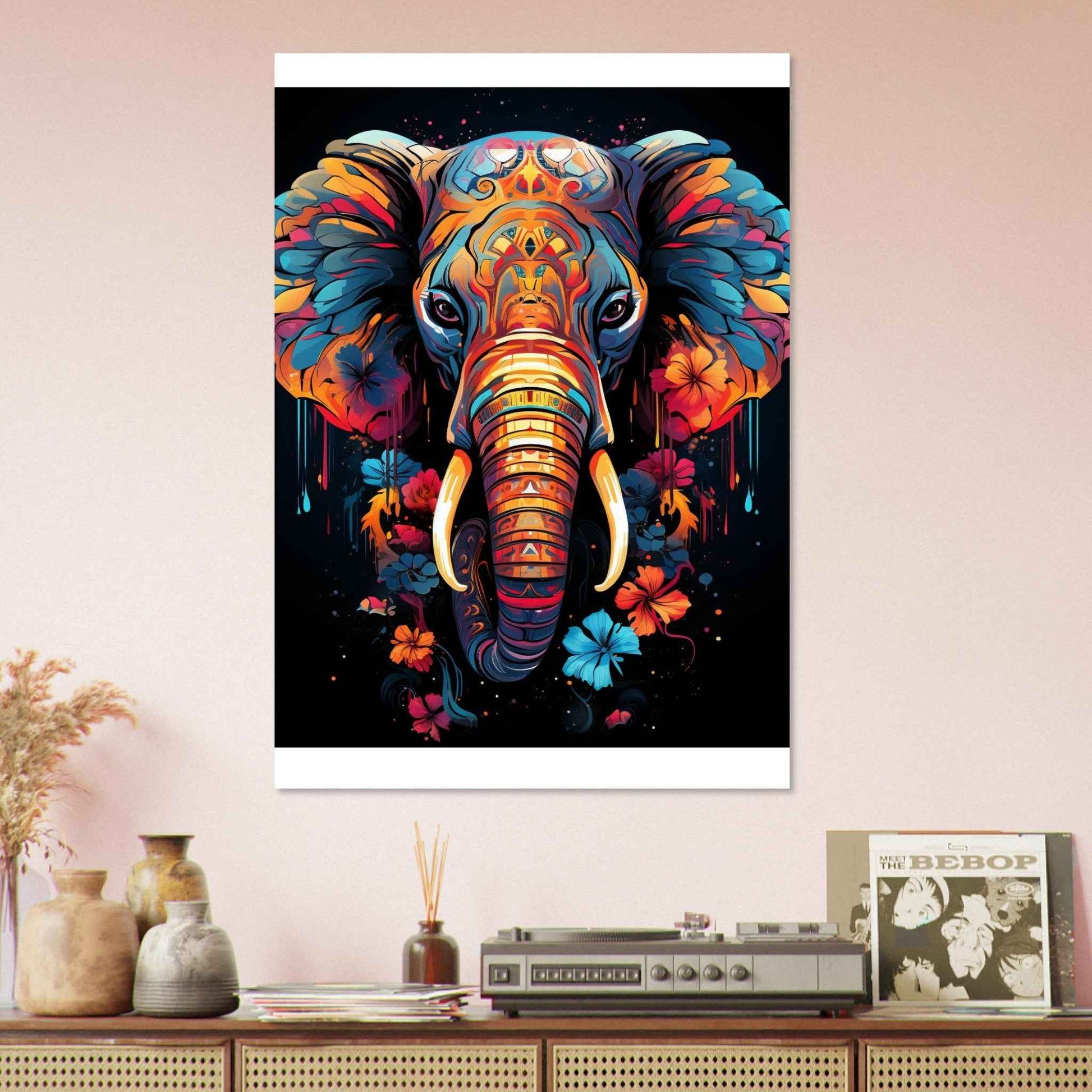 Chromatic Elephant Poster – Vibrant Mandala-Inspired Wall Art (Multiple Sizes Available)