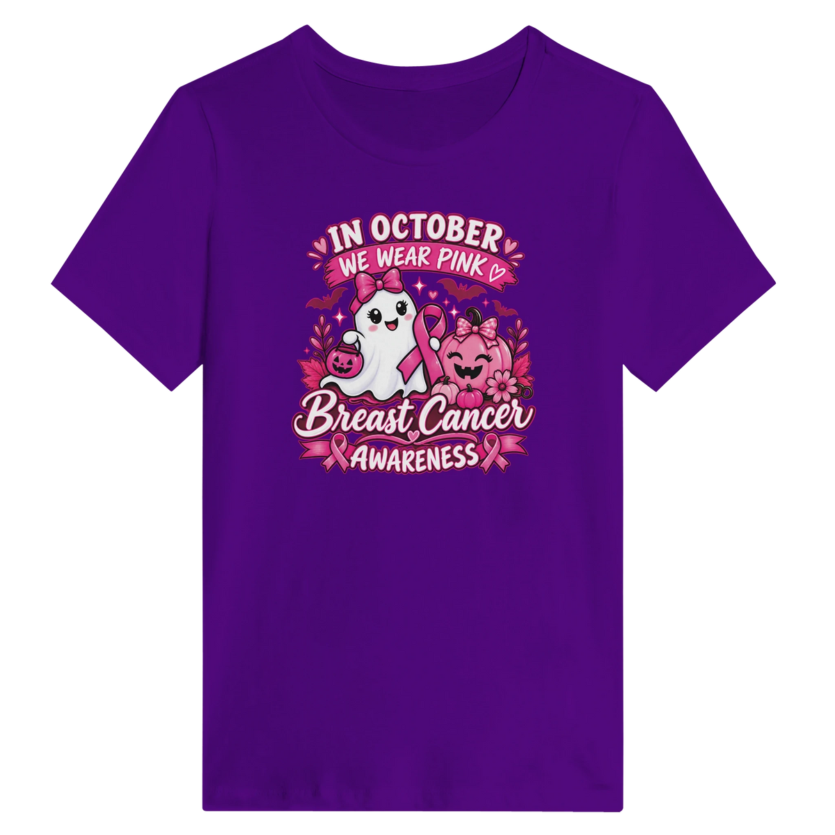 In October We Wear Pink Ghost Pumpkin Women's Shirt