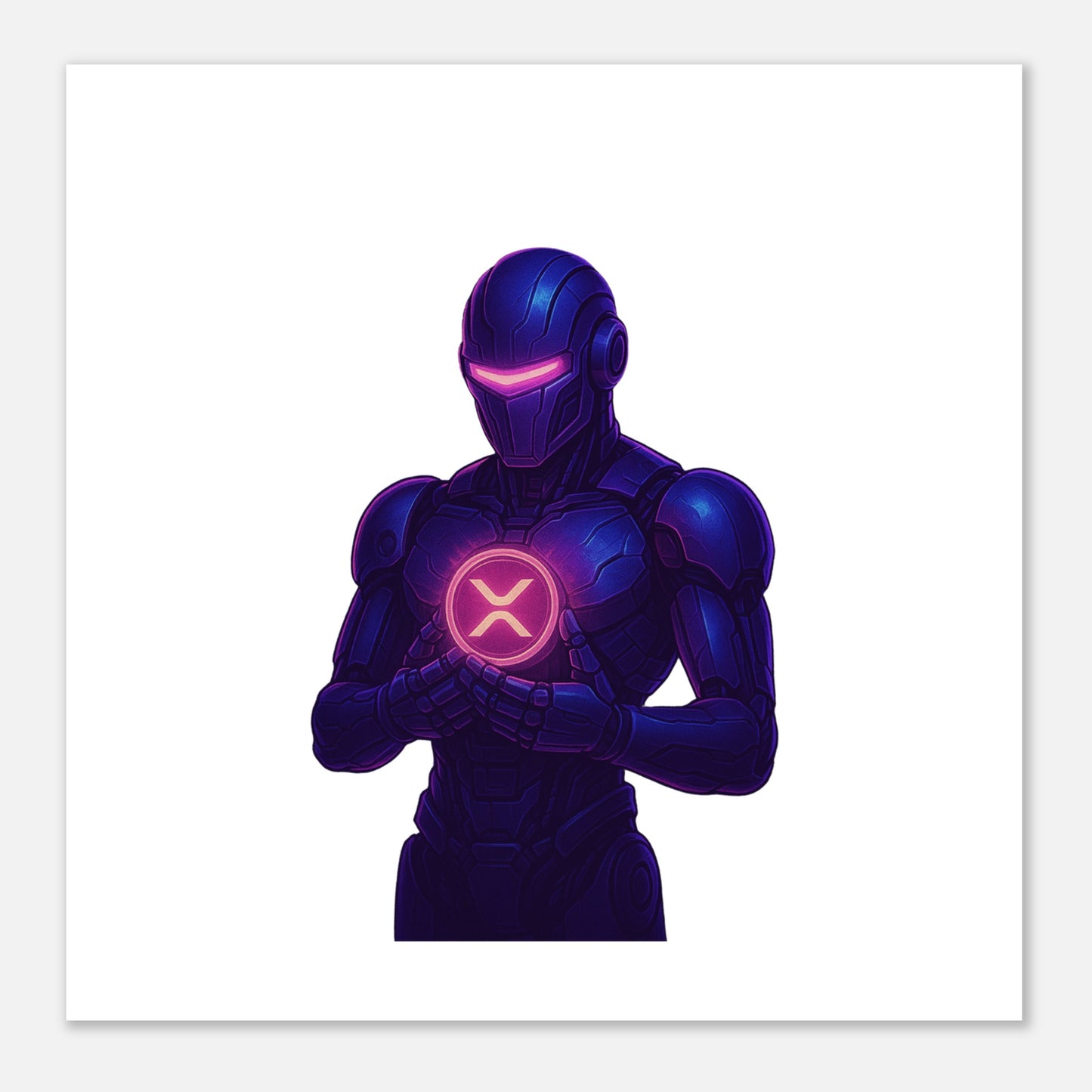Crypto Ripple Robot Poster – XRP Guardian Futuristic Wall Art - F4 Custom Prints