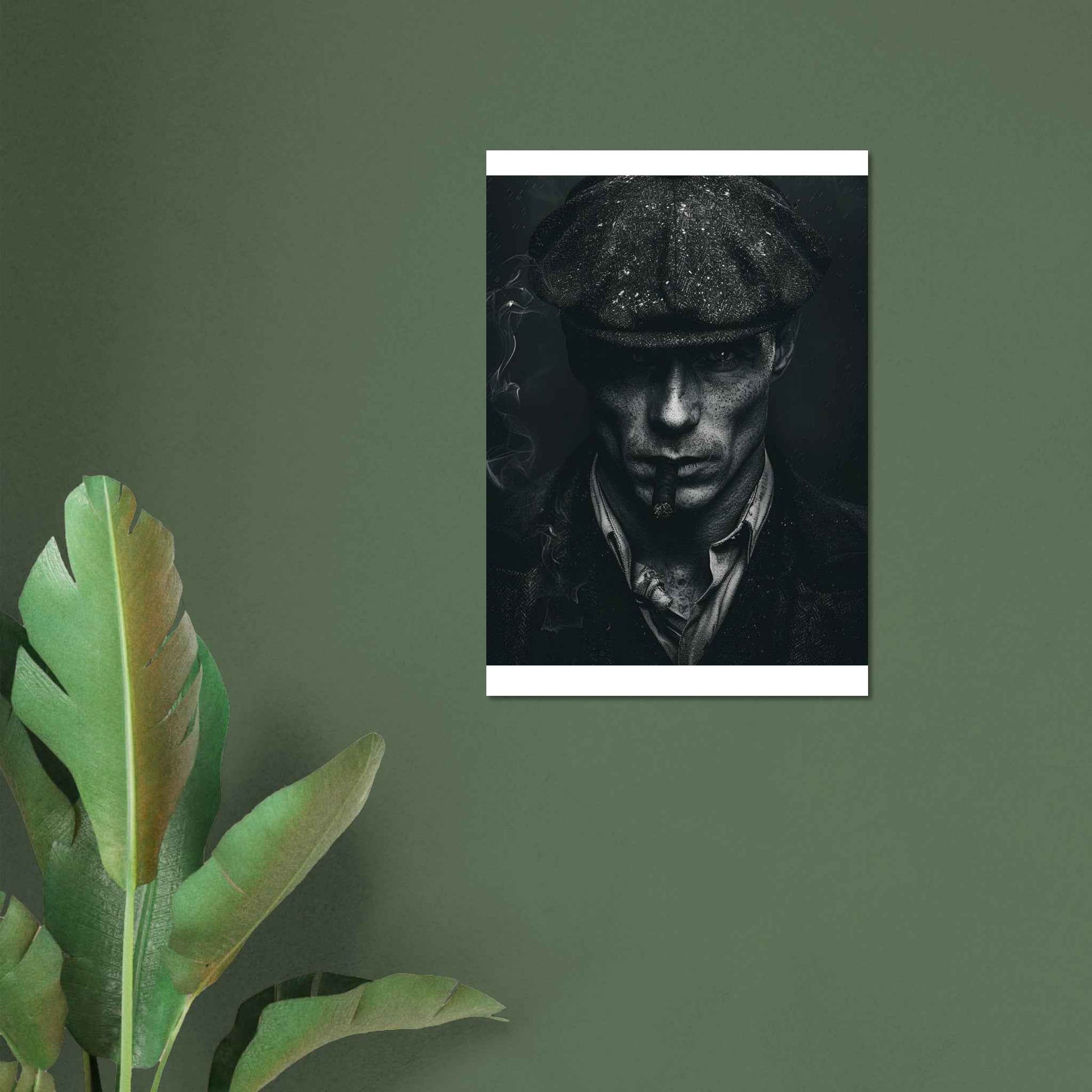 "The Gangster's Gaze" Poster – Moody Black & White Cinematic Wall Art (Multiple Sizes Available)