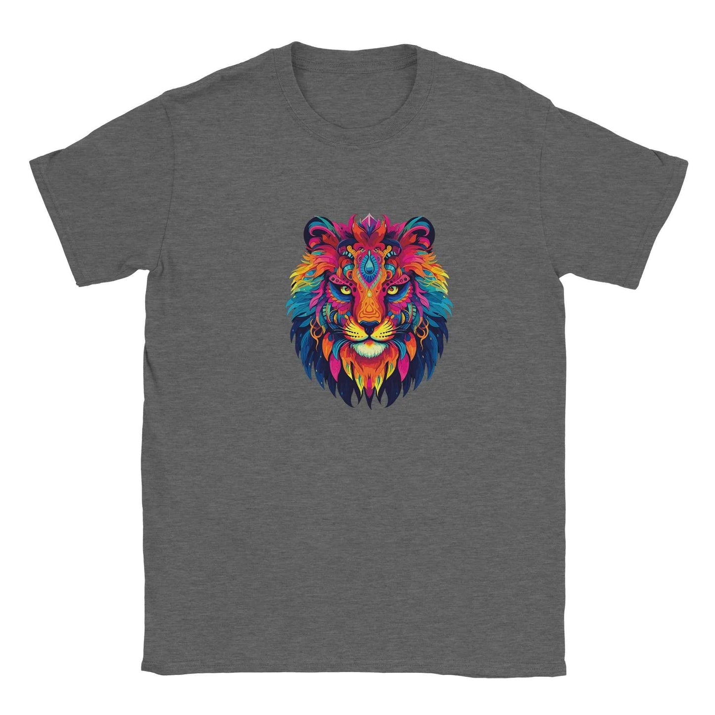 Neon Lion Graphic Tee – Psychedelic Jungle Style & Vibrant Comfort for Everyday Wear