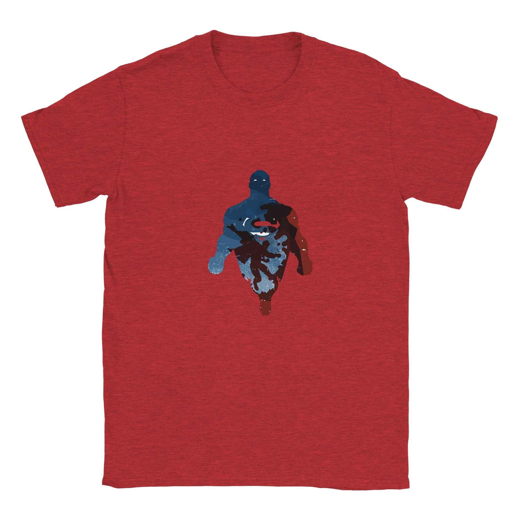 Abstract Superman Silhouette T-Shirt – Heroic Comic-Inspired Graphic Tee in Multiple Colors