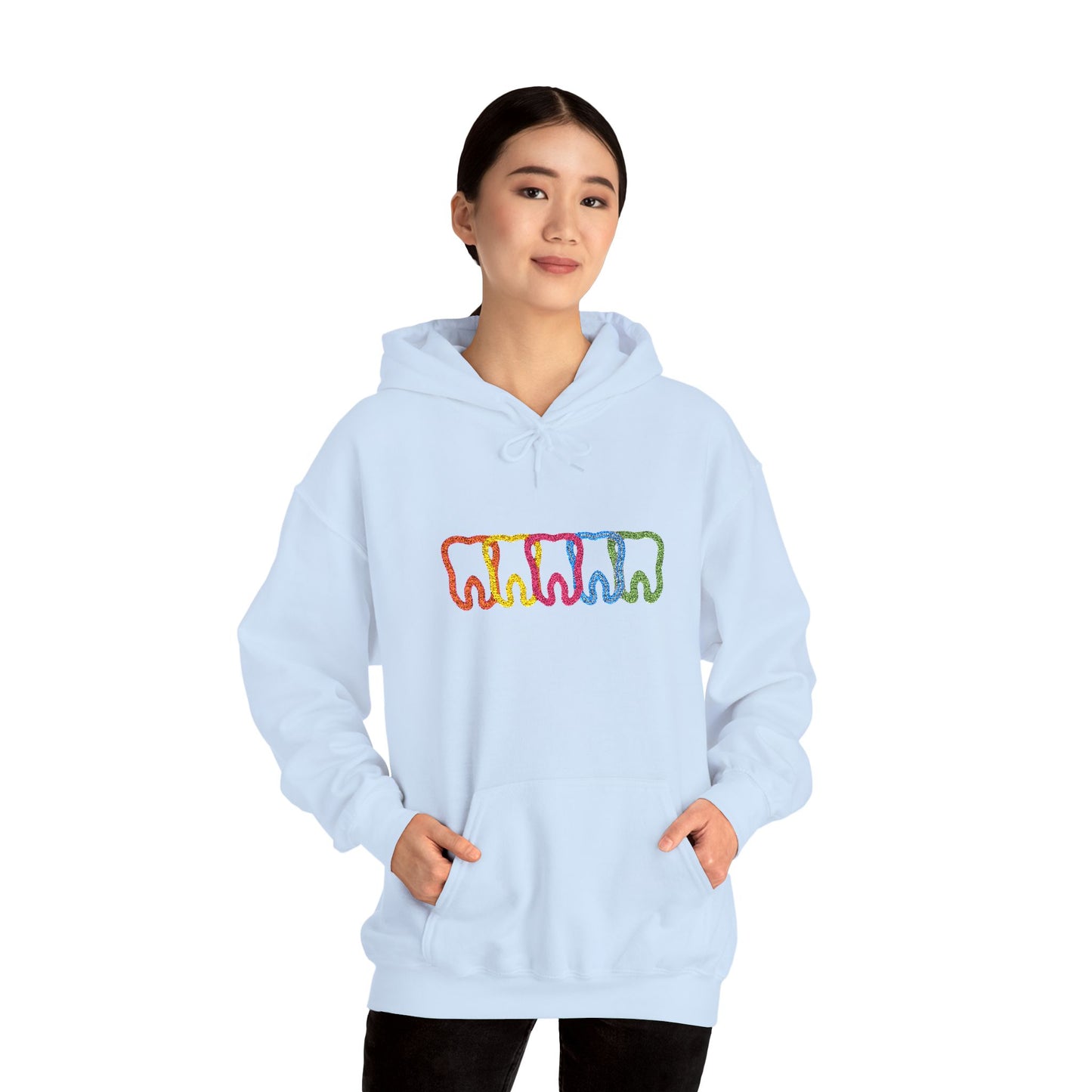 Embroidered Dental Neon Teeth Hoodie