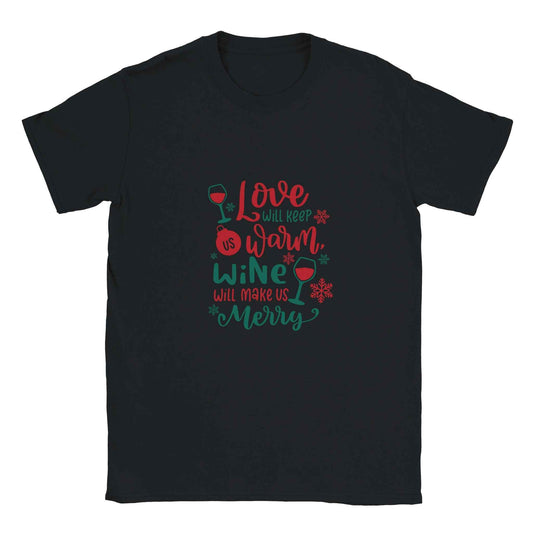Love & Wine Christmas Shirt – Festive Holiday Graphic Tee for Merry Celebrations in Various Colors