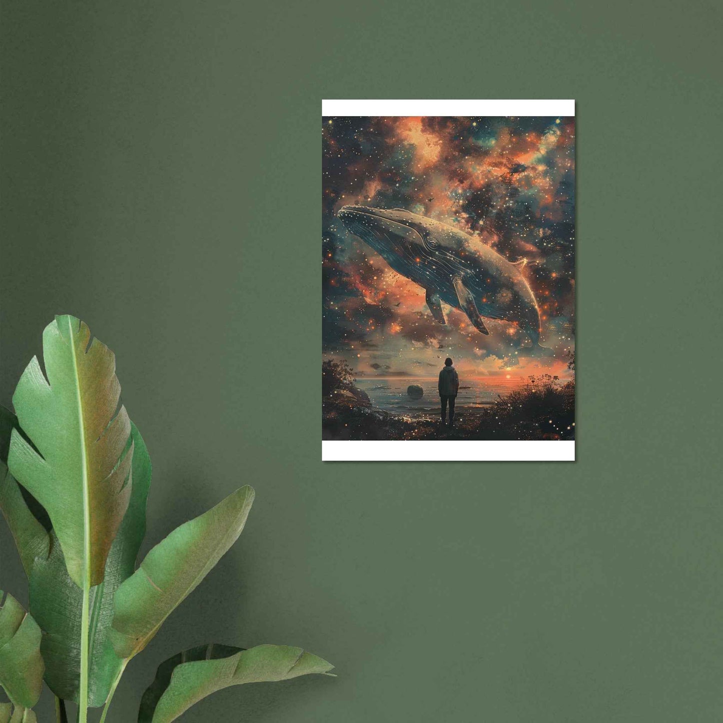 "Cosmic Whale" Poster – Mystical Starry Night Sky Wall Art (Multiple Sizes Available)