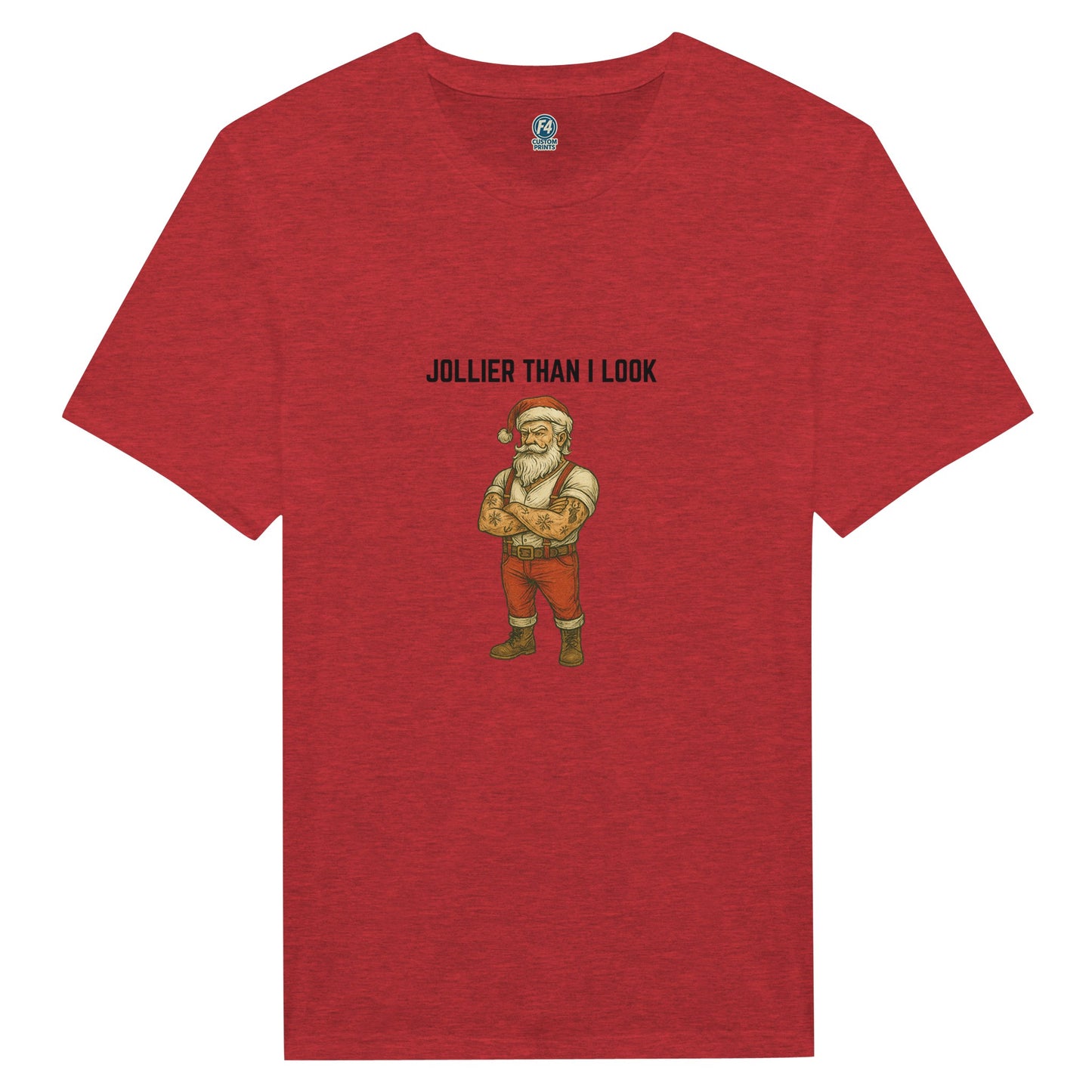 Tattooed Santa T-Shirt – Edgy Holiday Graphic Tee - F4 Custom Prints