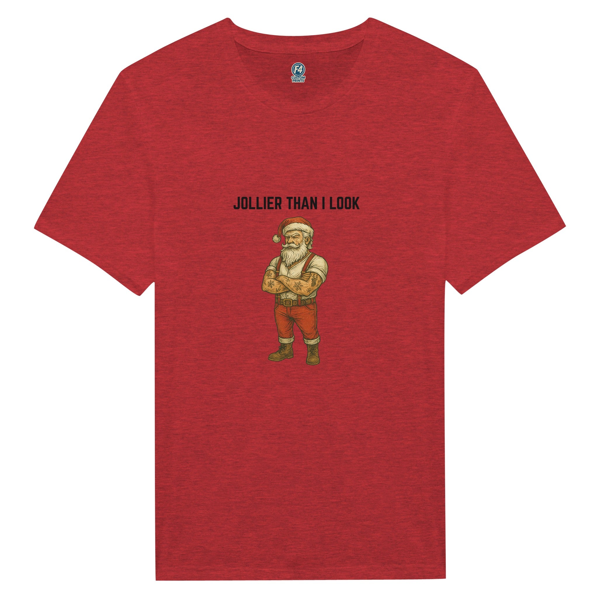 Tattooed Santa T-Shirt – Edgy Holiday Graphic Tee - F4 Custom Prints