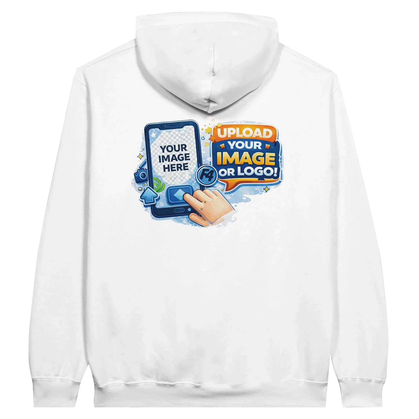 Custom Logo White Hoodie – Front & Back Print