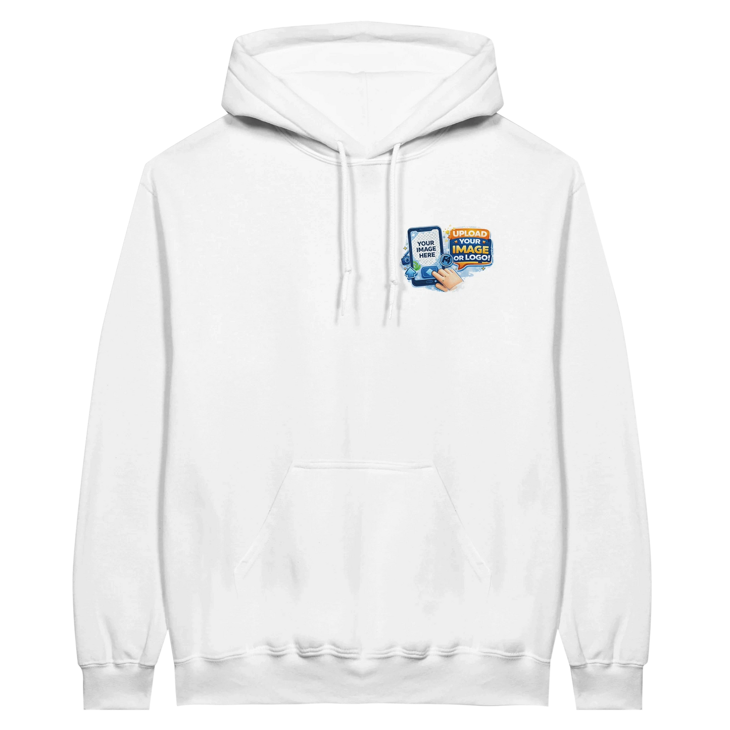 Custom Logo White Hoodie – Front & Back Print