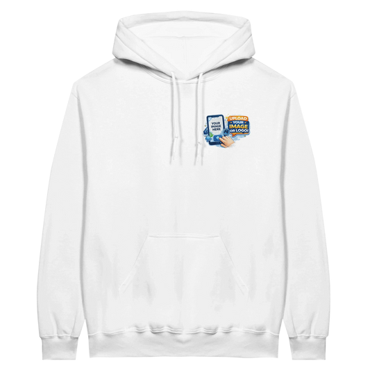 Custom Logo White Hoodie – Front & Back Print