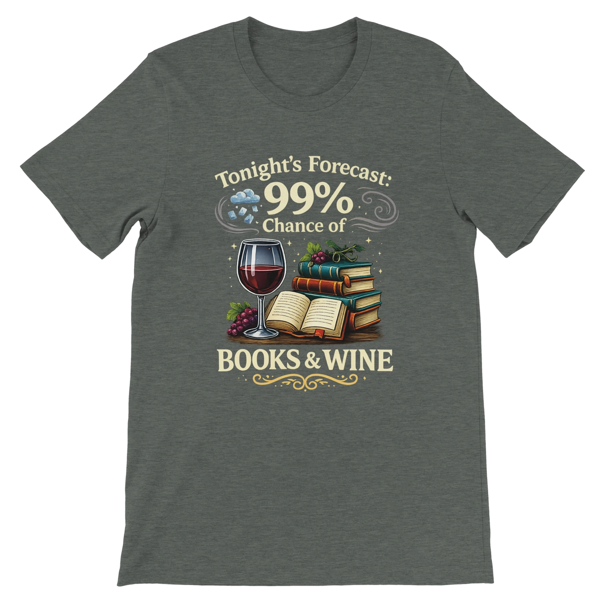 Tonight’s Forecast Books and Wine T-Shirt