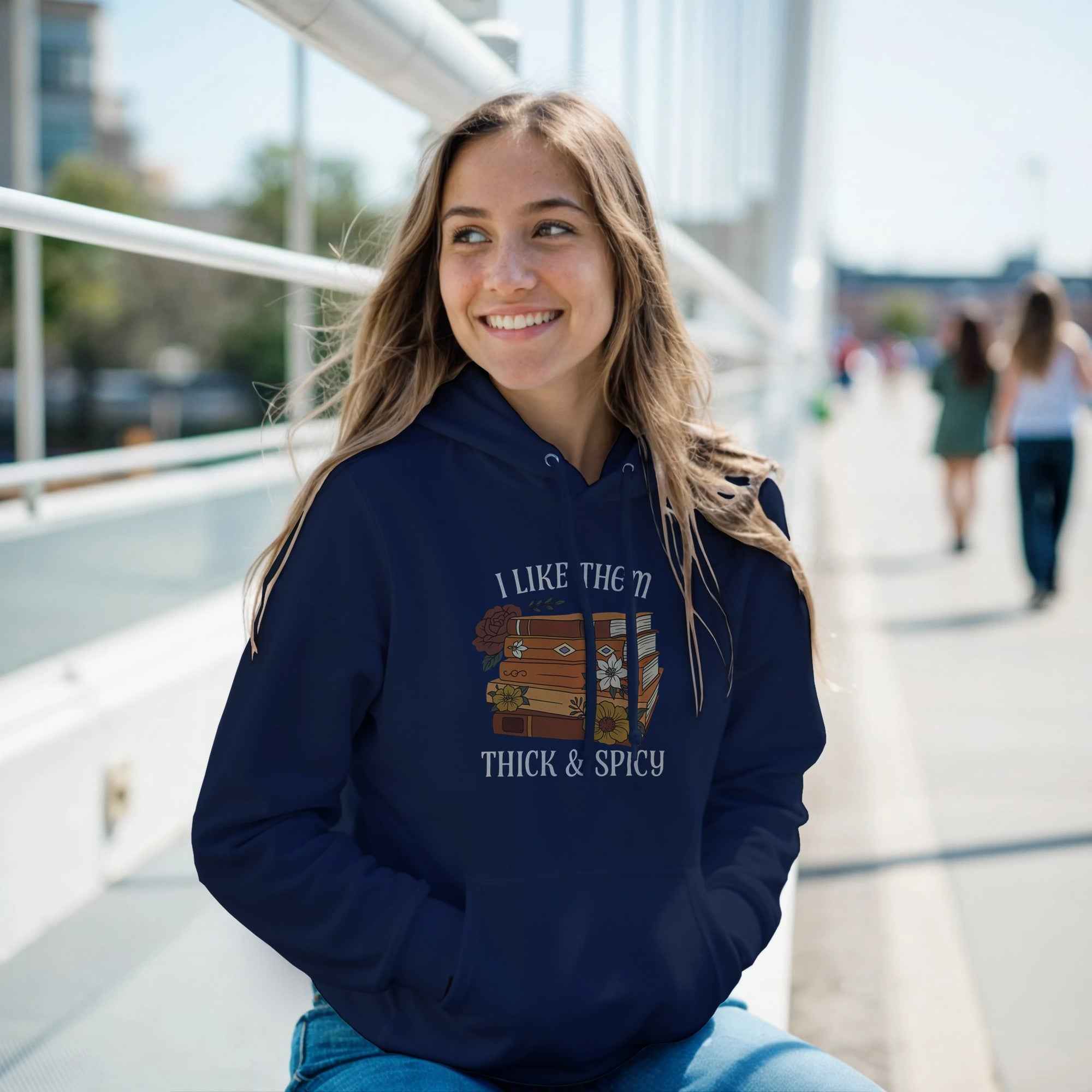 I Like Them Thick & Spicy Hoodie | Funny Book Lover Hoodie | Cozy Spicy Romance Reader Sweatshirt
