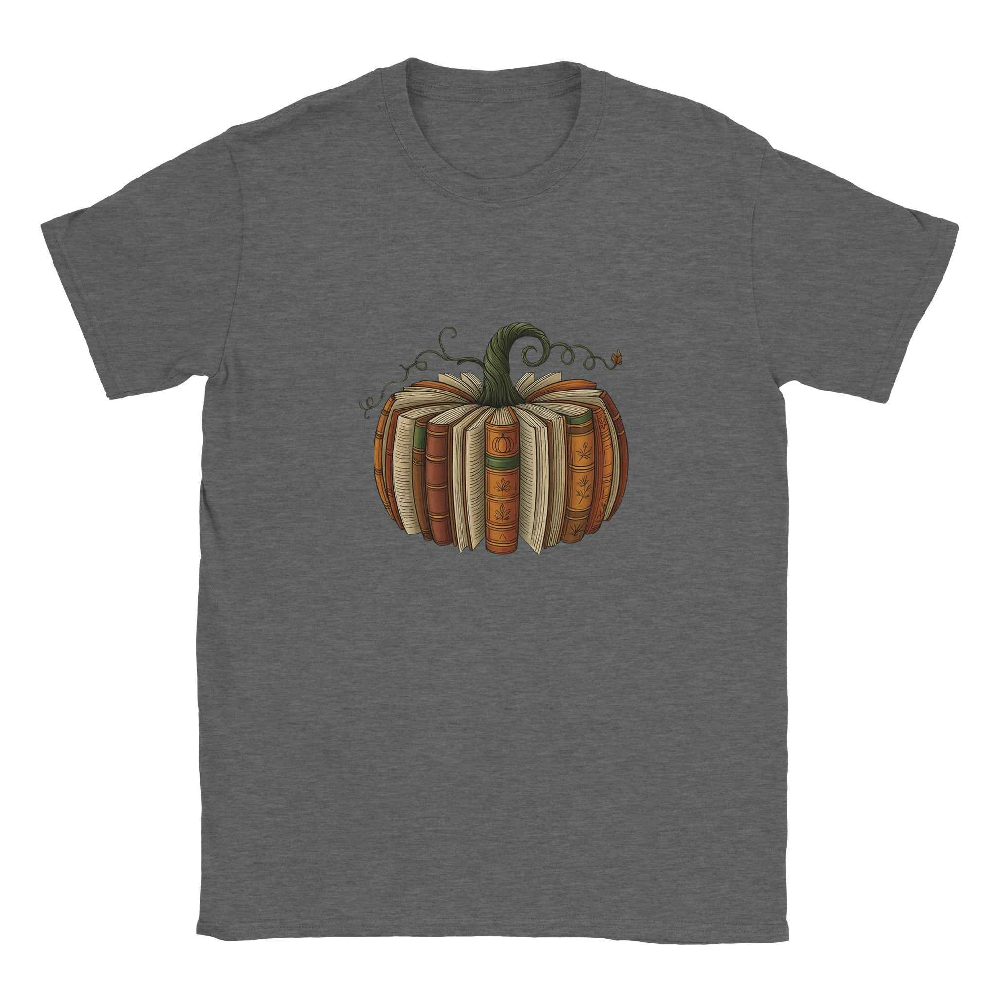 Bookish Pumpkin Halloween T-Shirt – Literary Fall Vibes & Cozy Comfort in Your Choice of Colors