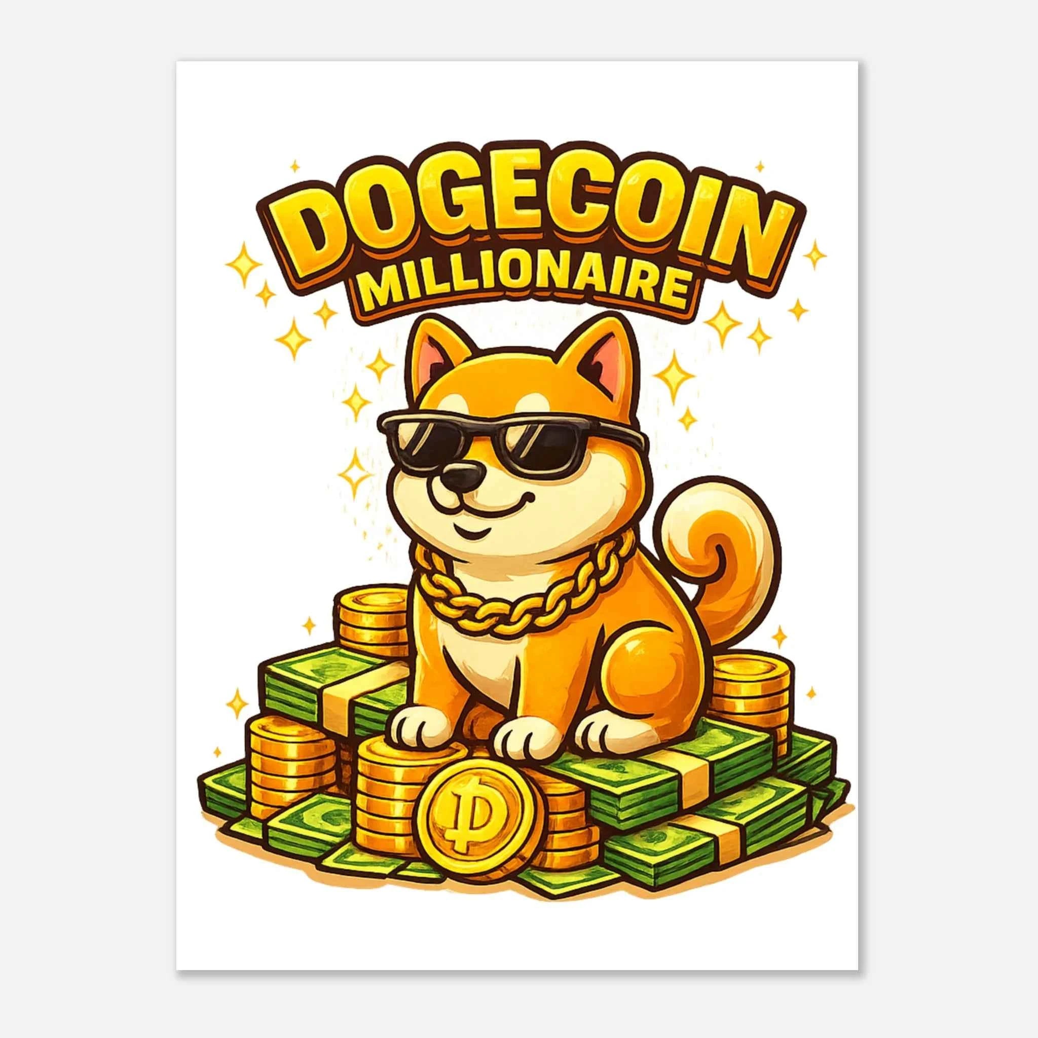 Dogecoin Millionaire Fine Art Poster