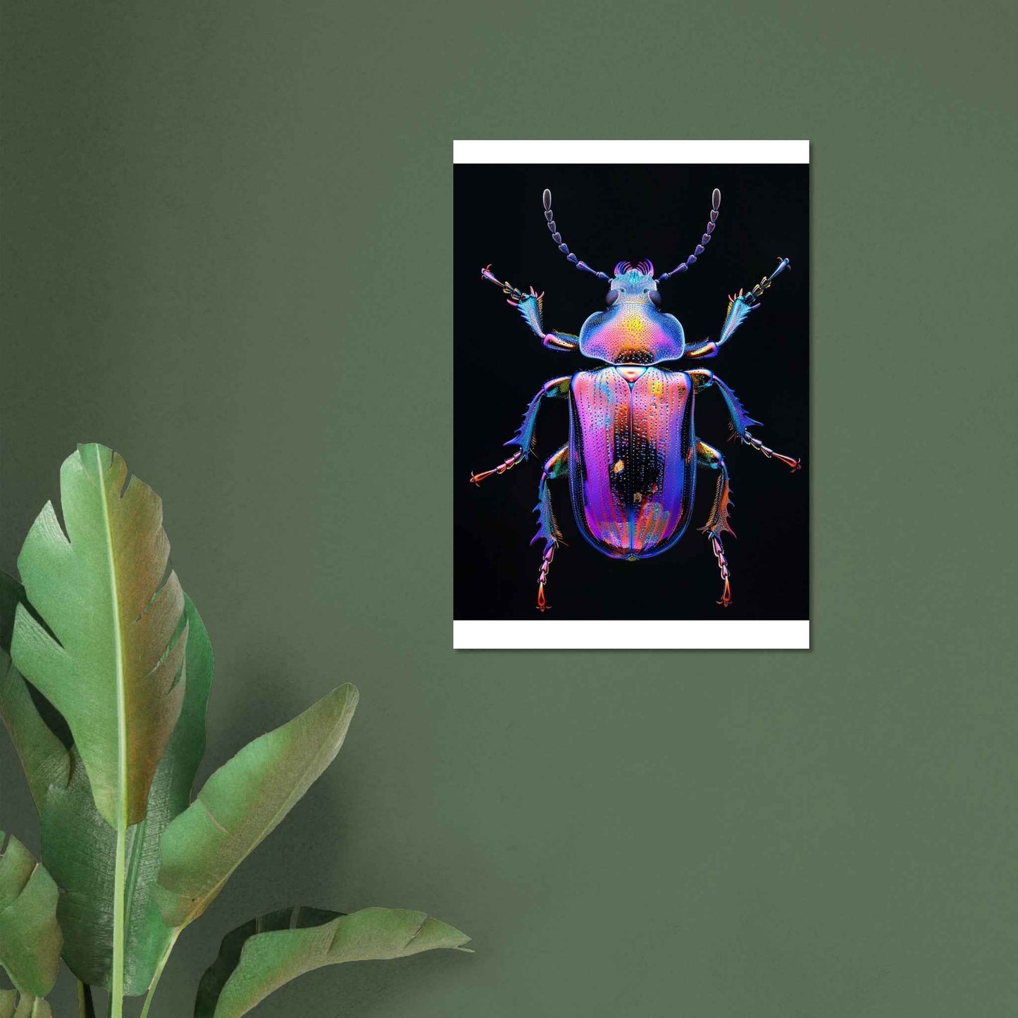 "Iridescent Jewel Beetle" Poster – Vibrant Entomological Wall Art (Multiple Sizes Available)