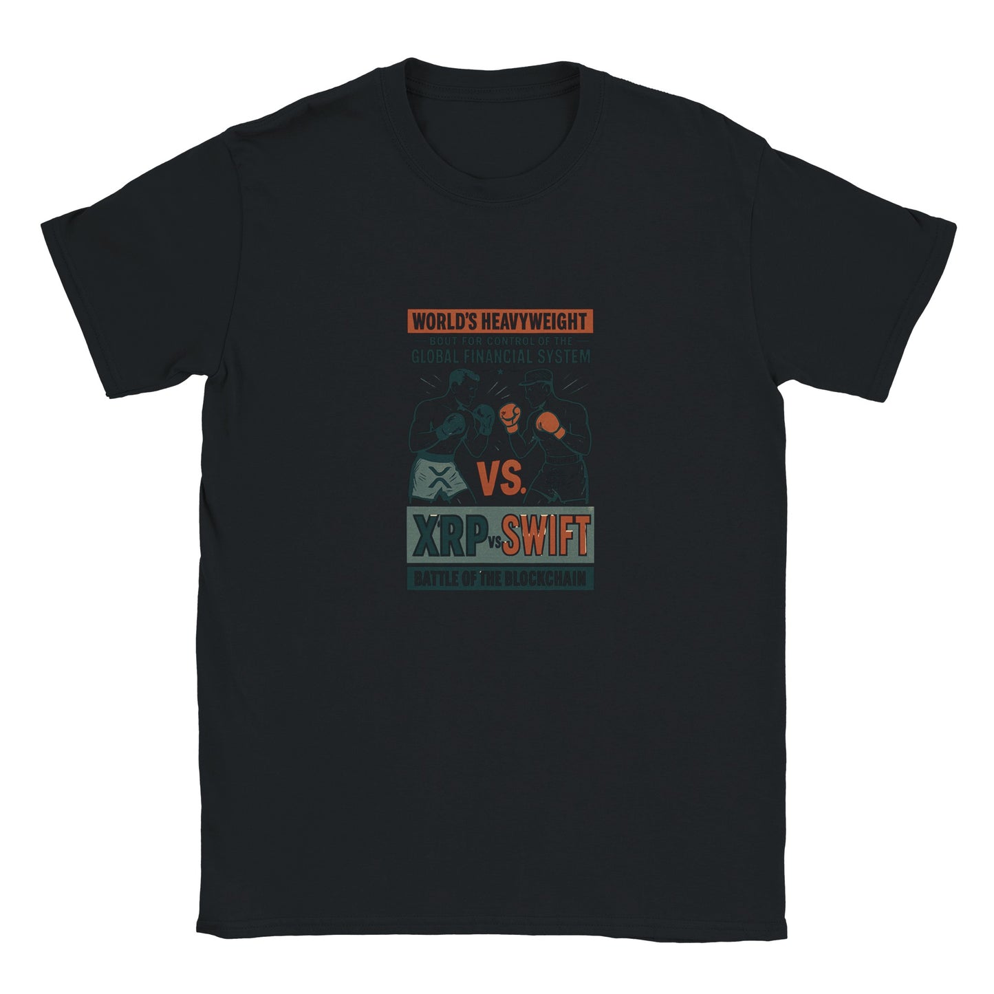 XRP Battle of the Blockchain T-Shirt – Vintage Crypto Graphic Tee - F4 Custom Prints