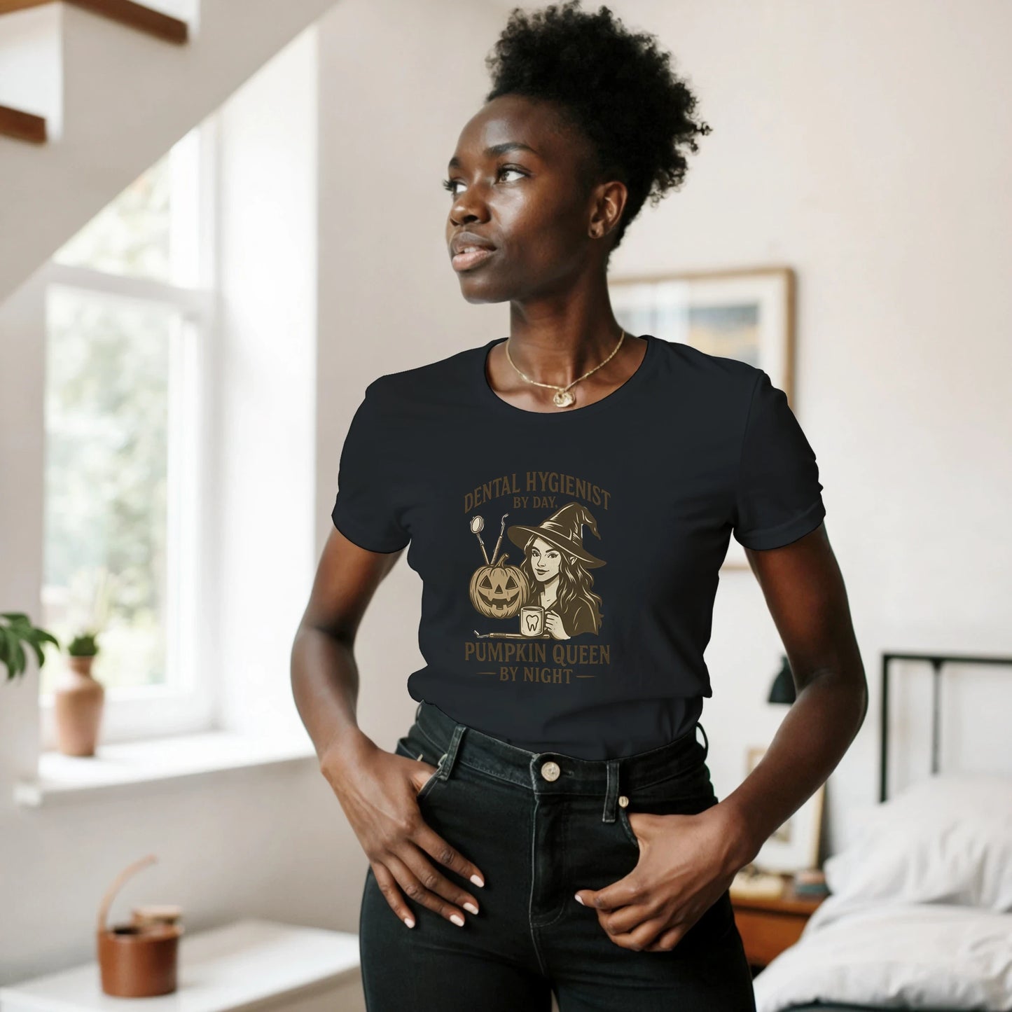 Dental Hygienist Halloween Shirt – Pumpkin Queen by Night Tee - F4 Custom Prints