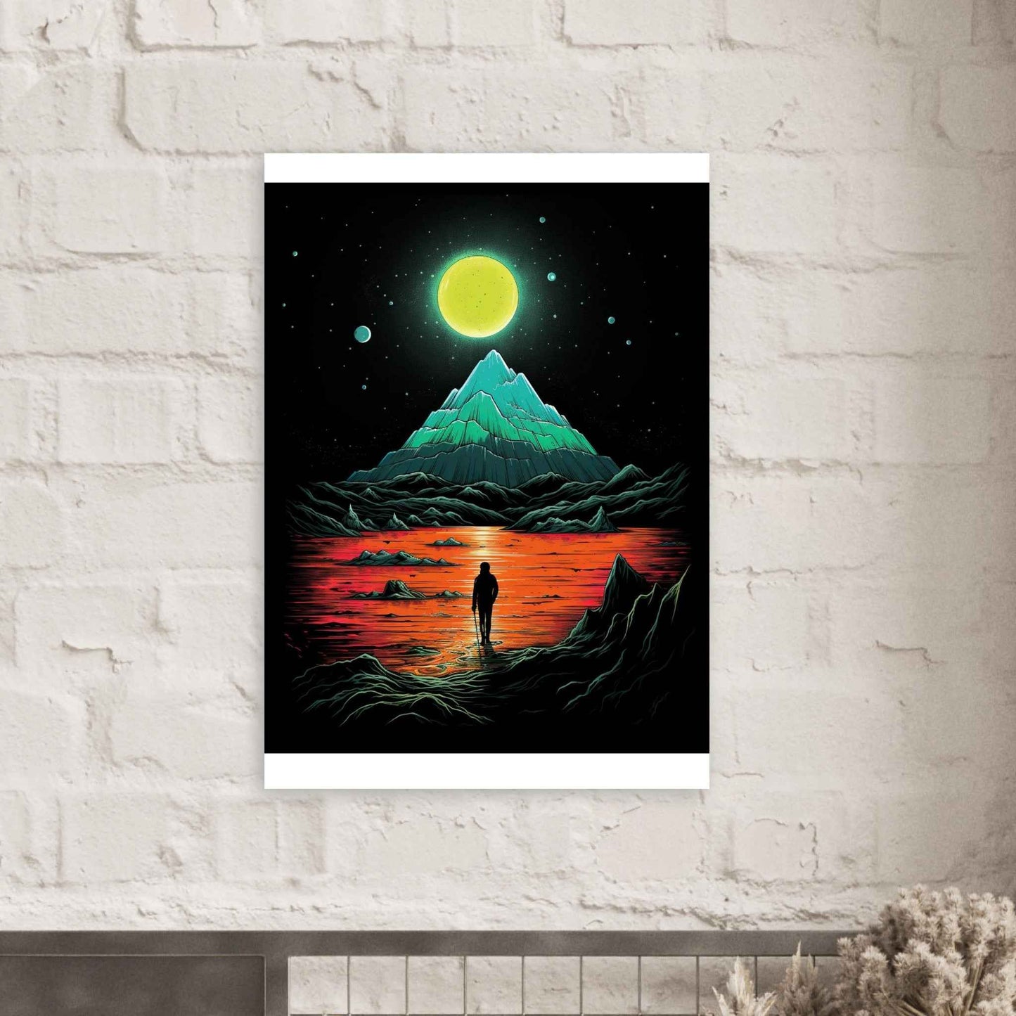 Solitude's Glow Poster – Psychedelic Sci-Fi Wall Art (Multiple Sizes Available)