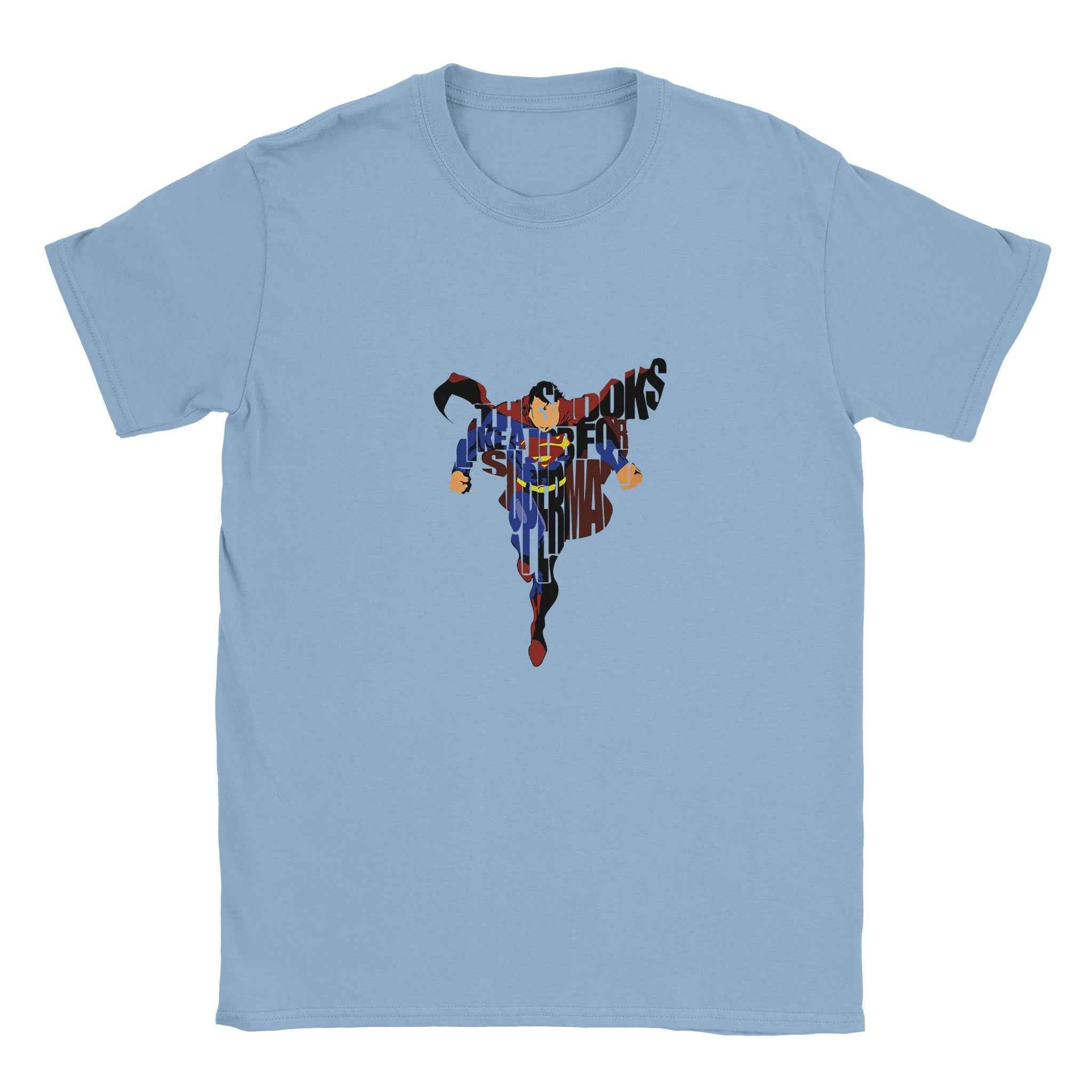 Superman Strength T-Shirt – Heroic Comic-Inspired Graphic Tee in Your Choice of Dynamic Colors