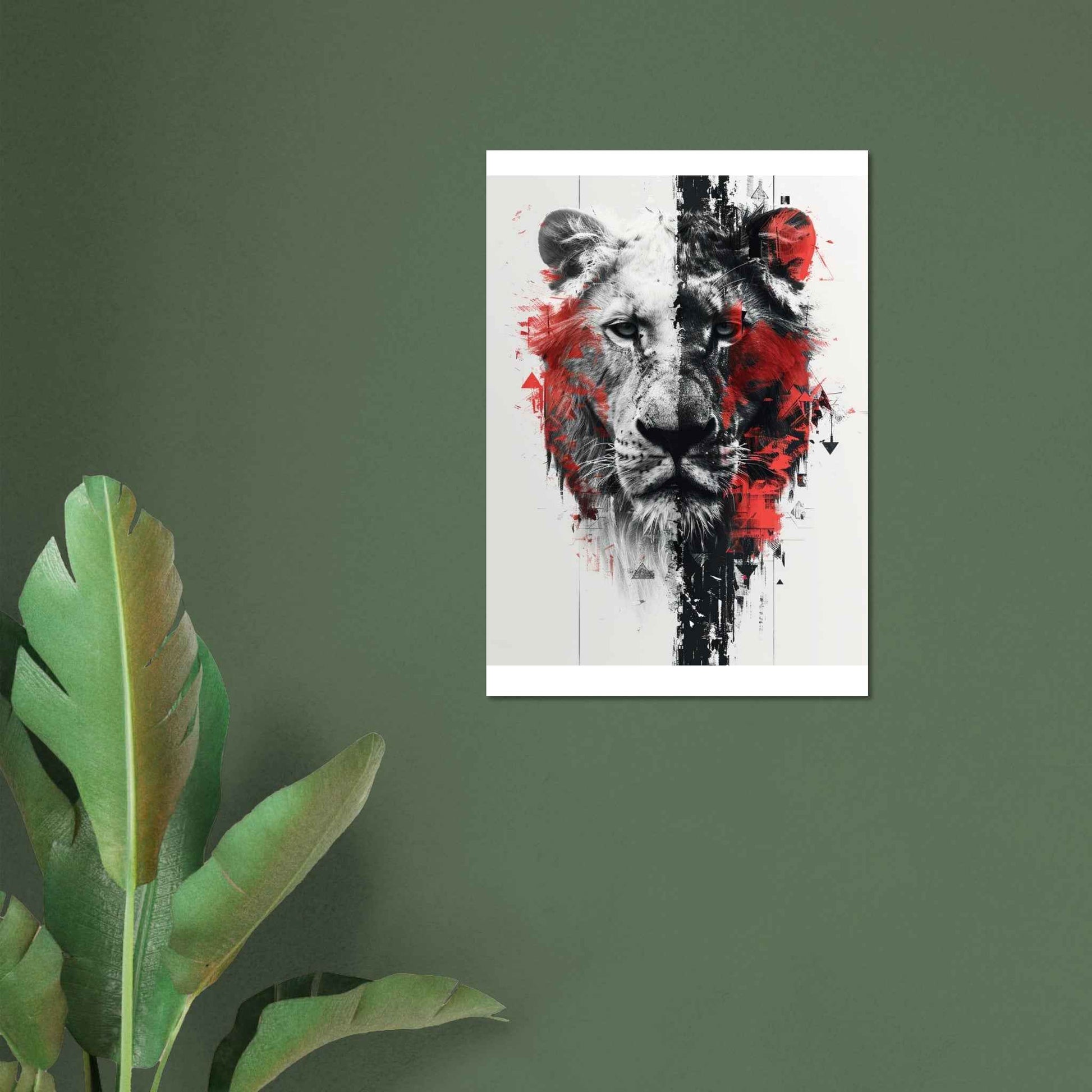 "Lion's Fury" Poster – Dynamic Abstract Lion Wall Art (Multiple Sizes Available)