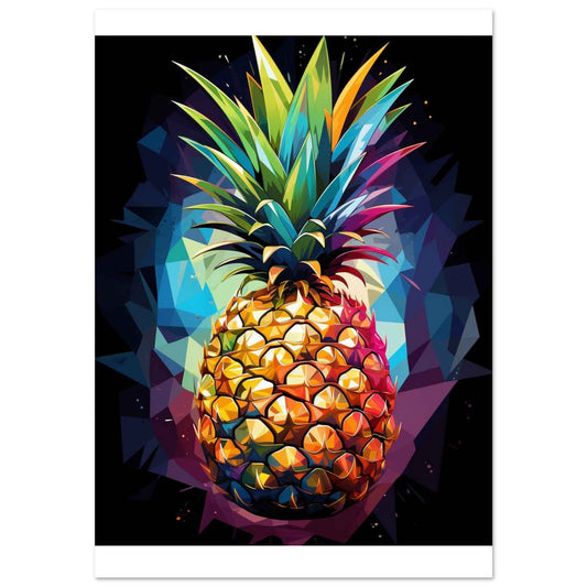 Neon Pineapple Poster – Vibrant Abstract Wall Art (Multiple Sizes Available)