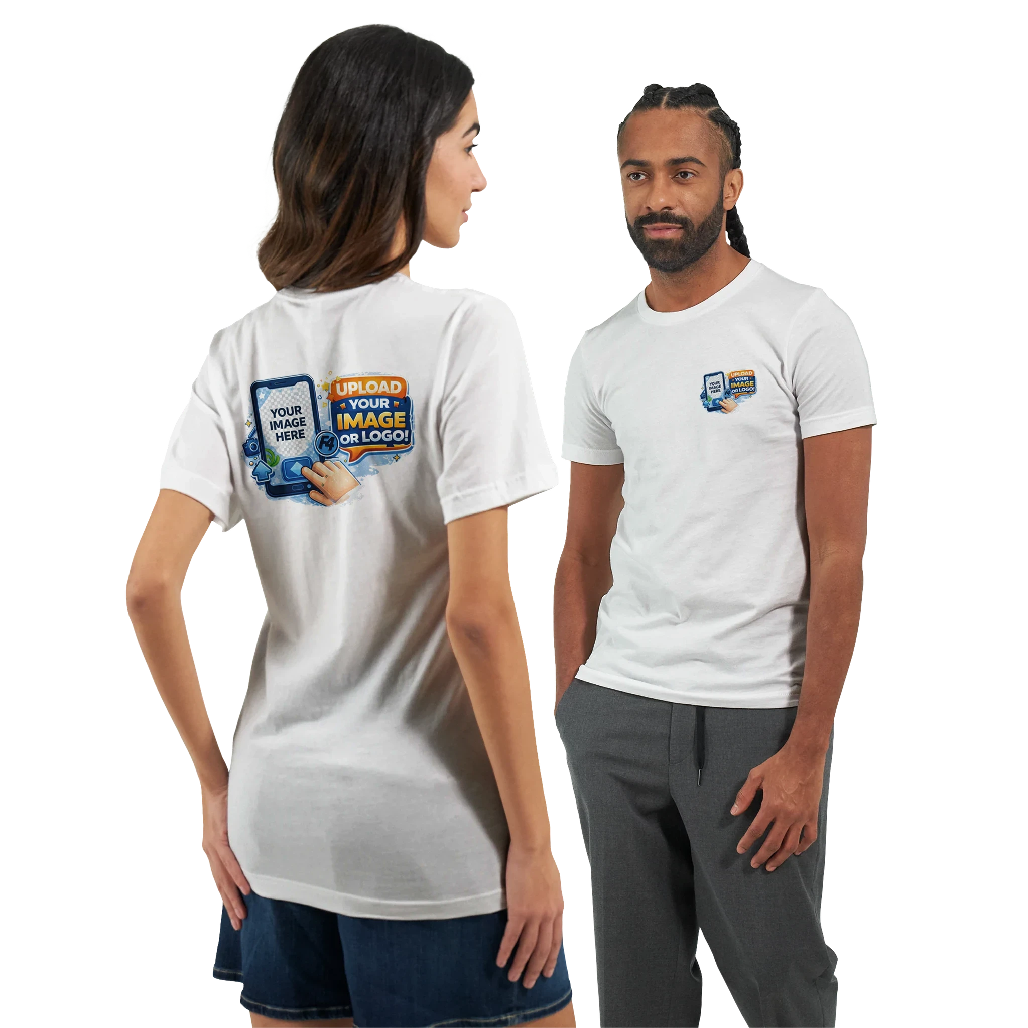 Custom Logo White T-Shirt – Front & Back Print