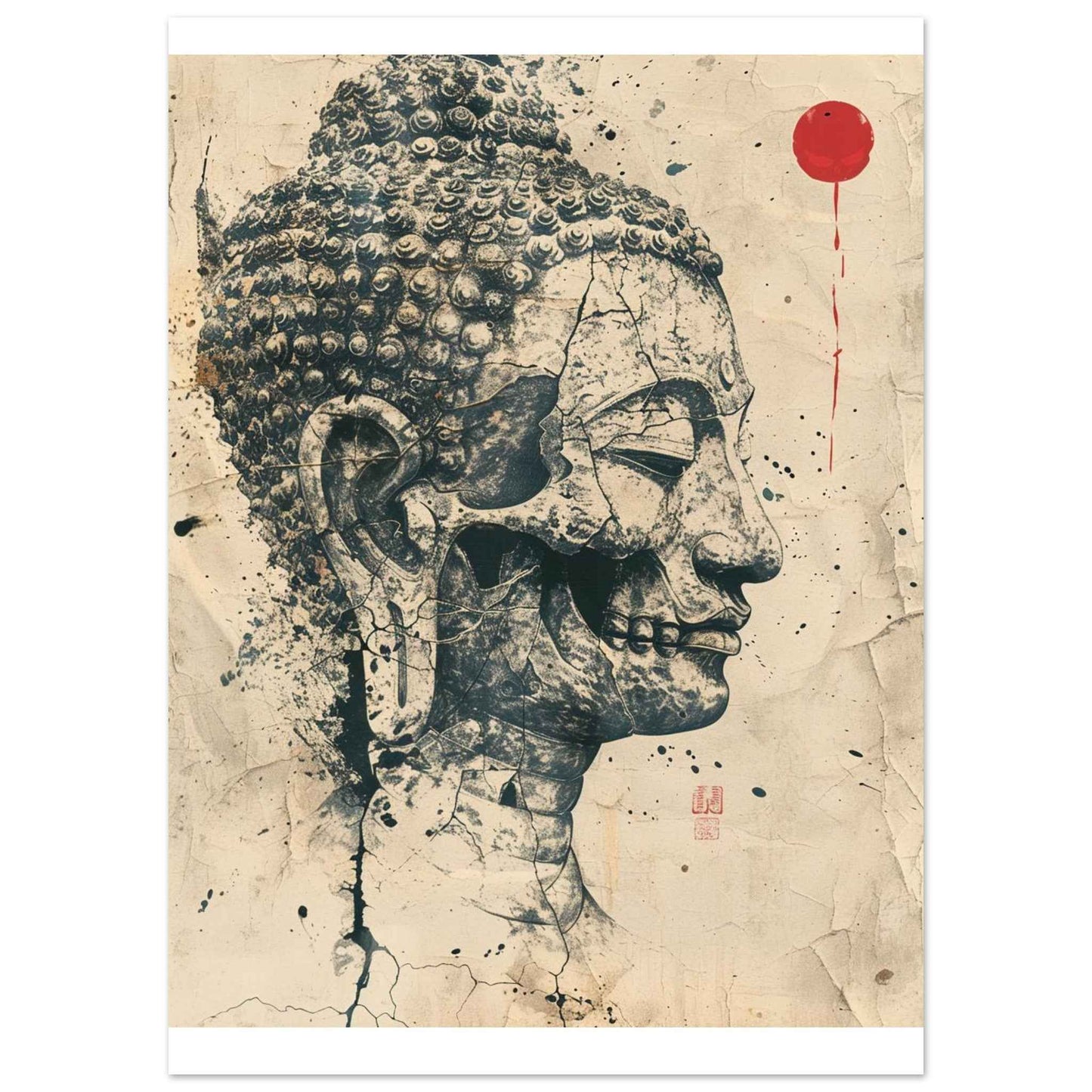 "Inner Buddha" Poster – Zen Urban Decay Wall Art (Multiple Sizes Available)