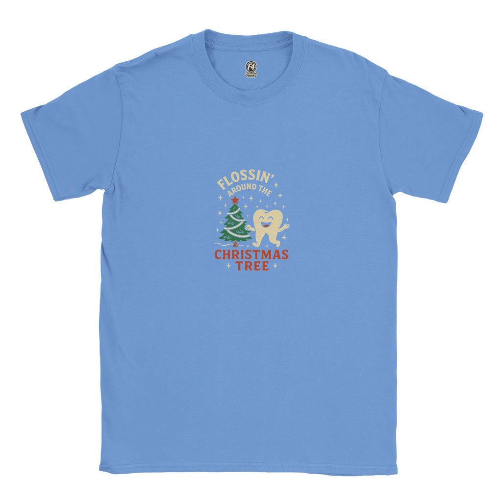 Flossin’ Around the Christmas Tree Tee – Funny Christmas Dental Shirt - F4 Custom Prints