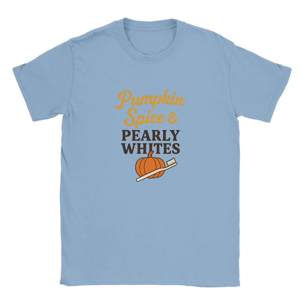 Pumpkin Spice Pearly Whites T-Shirt – Pumpkin Spice Dental T-Shirt - F4 Custom Prints