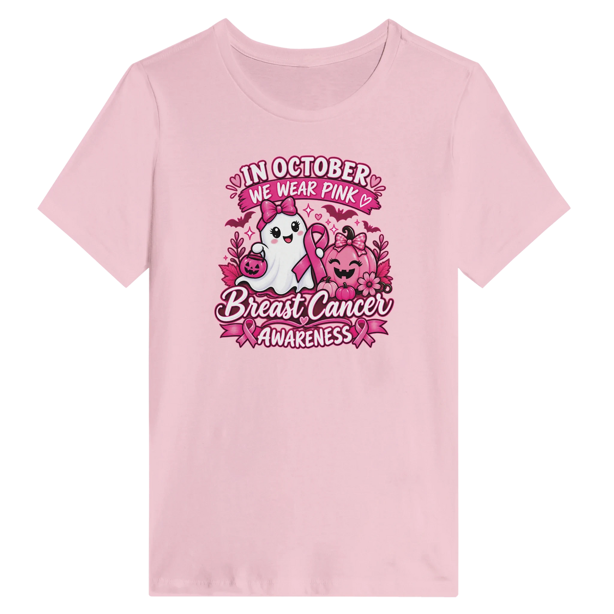 In October We Wear Pink Ghost Pumpkin Women's Shirt