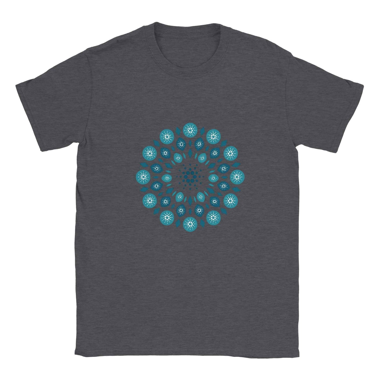 Cardano T-Shirt – Ornate Mandala Style in Cool Teal Hues
