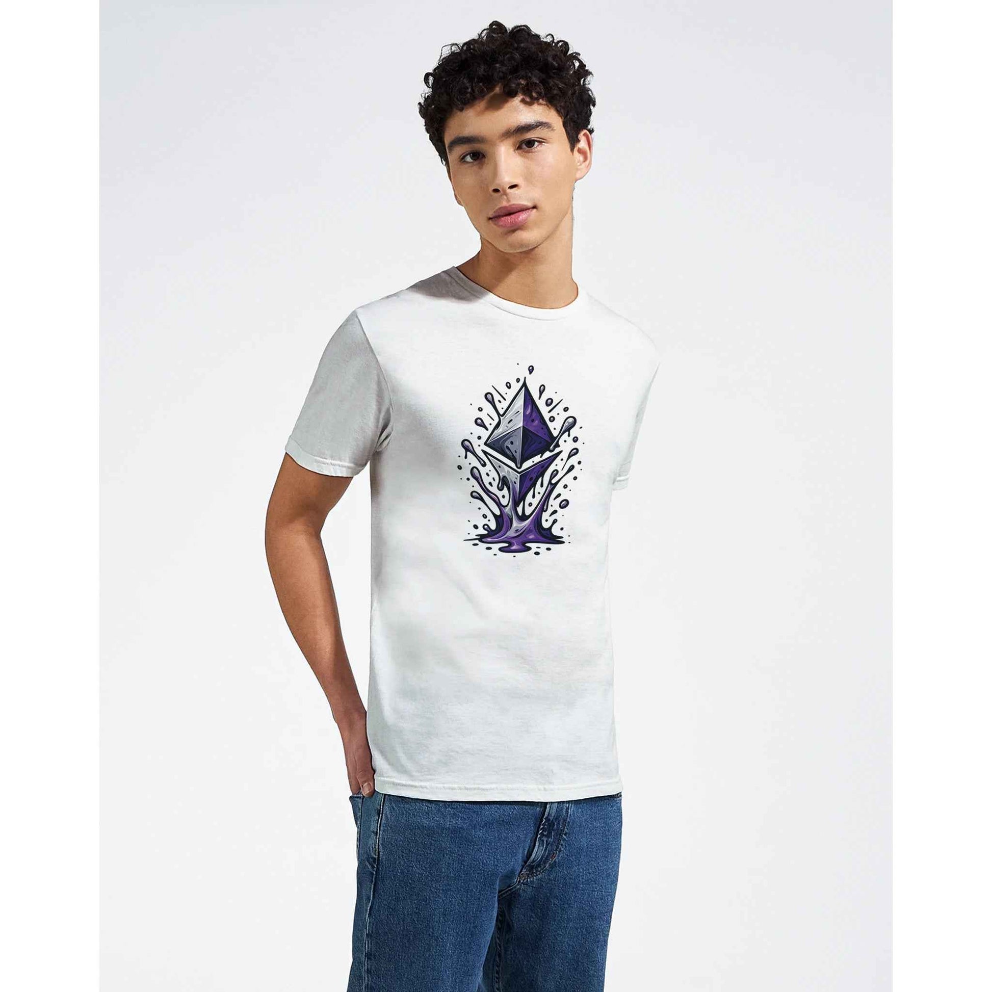 Ethereum T-Shirt – Vibrant Crypto Splash Design