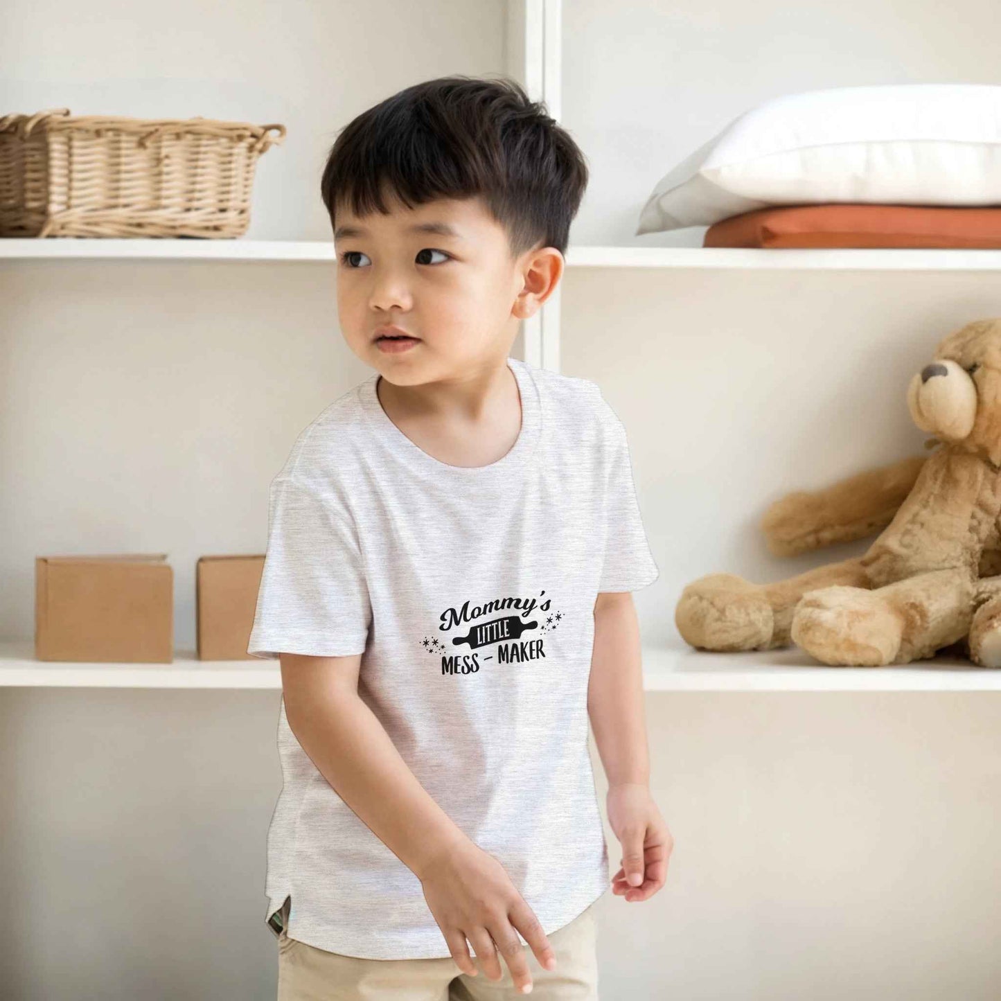 Abstract Waves Kids T-Shirt – Dynamic Motion Design in Vibrant Hues