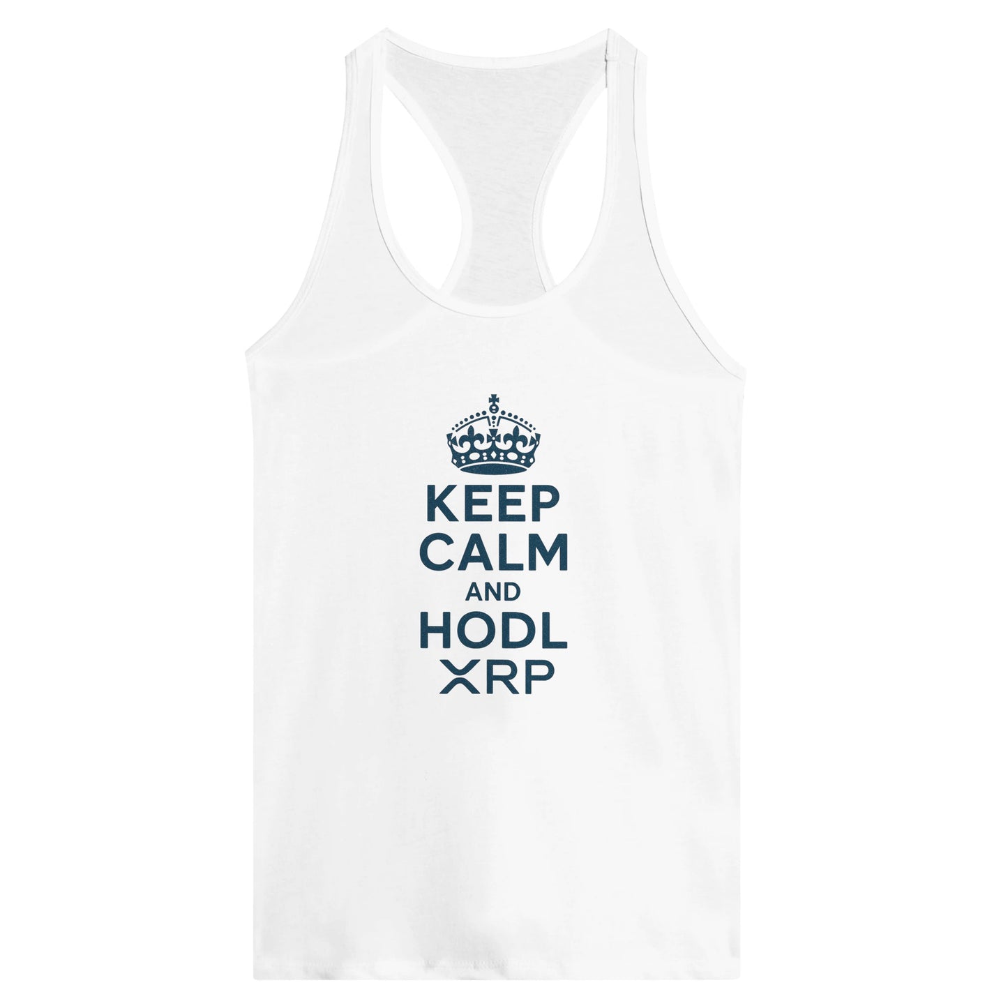 XRP Women’s Racerback Tank – Keep Calm & HODL Crypto Gear - F4 Custom Prints