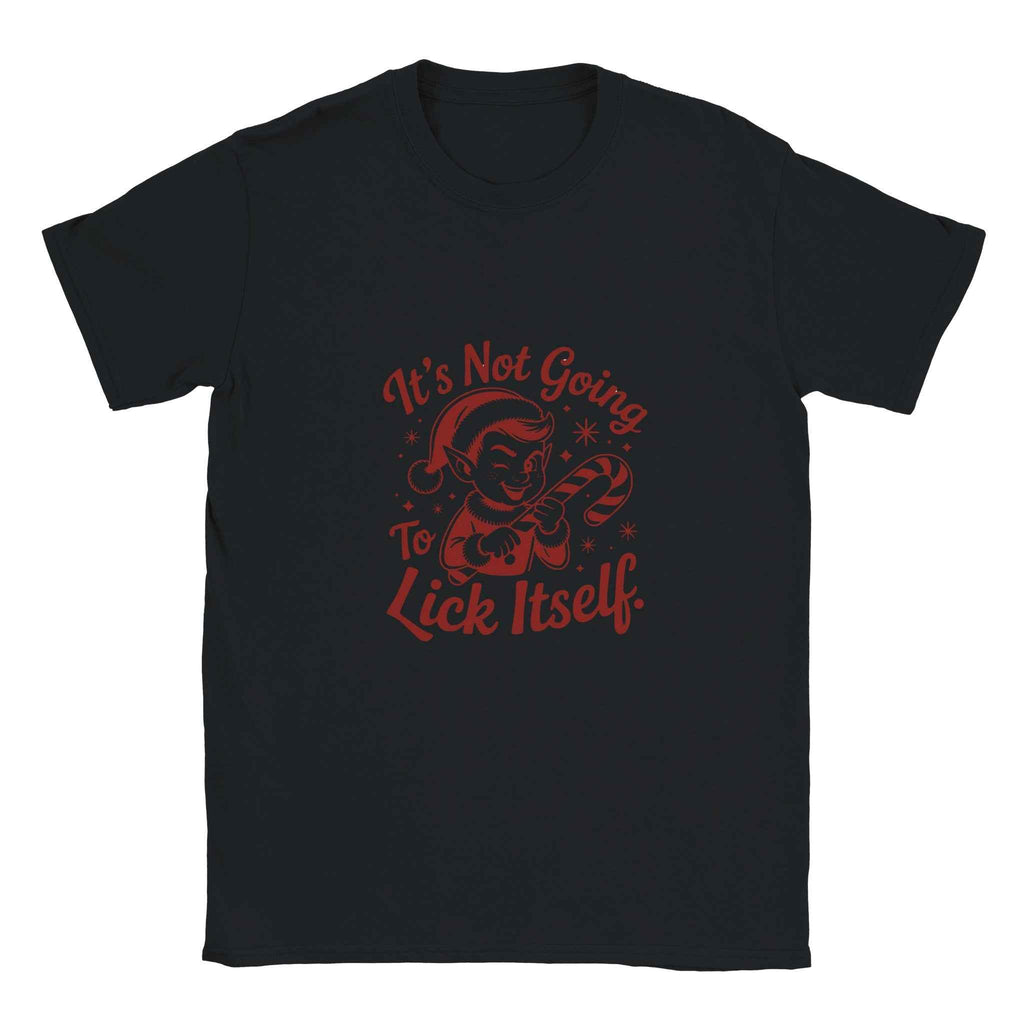 It's Not Going To Lick Itself Funny Elf Shirt – Festive Holiday Graphic Tee for Christmas Cheer