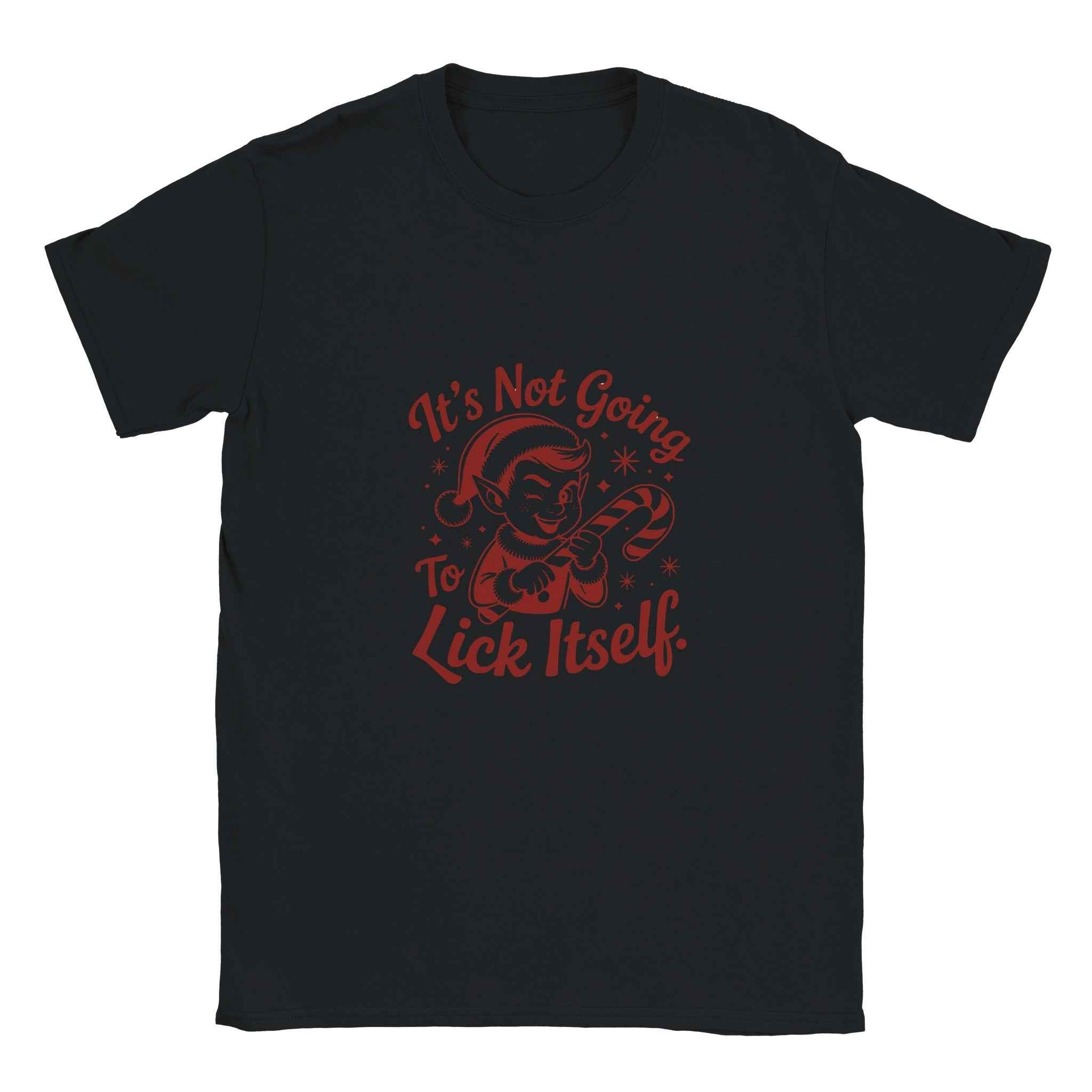 It's Not Going To Lick Itself Funny Elf Shirt – Festive Holiday Graphic Tee for Christmas Cheer