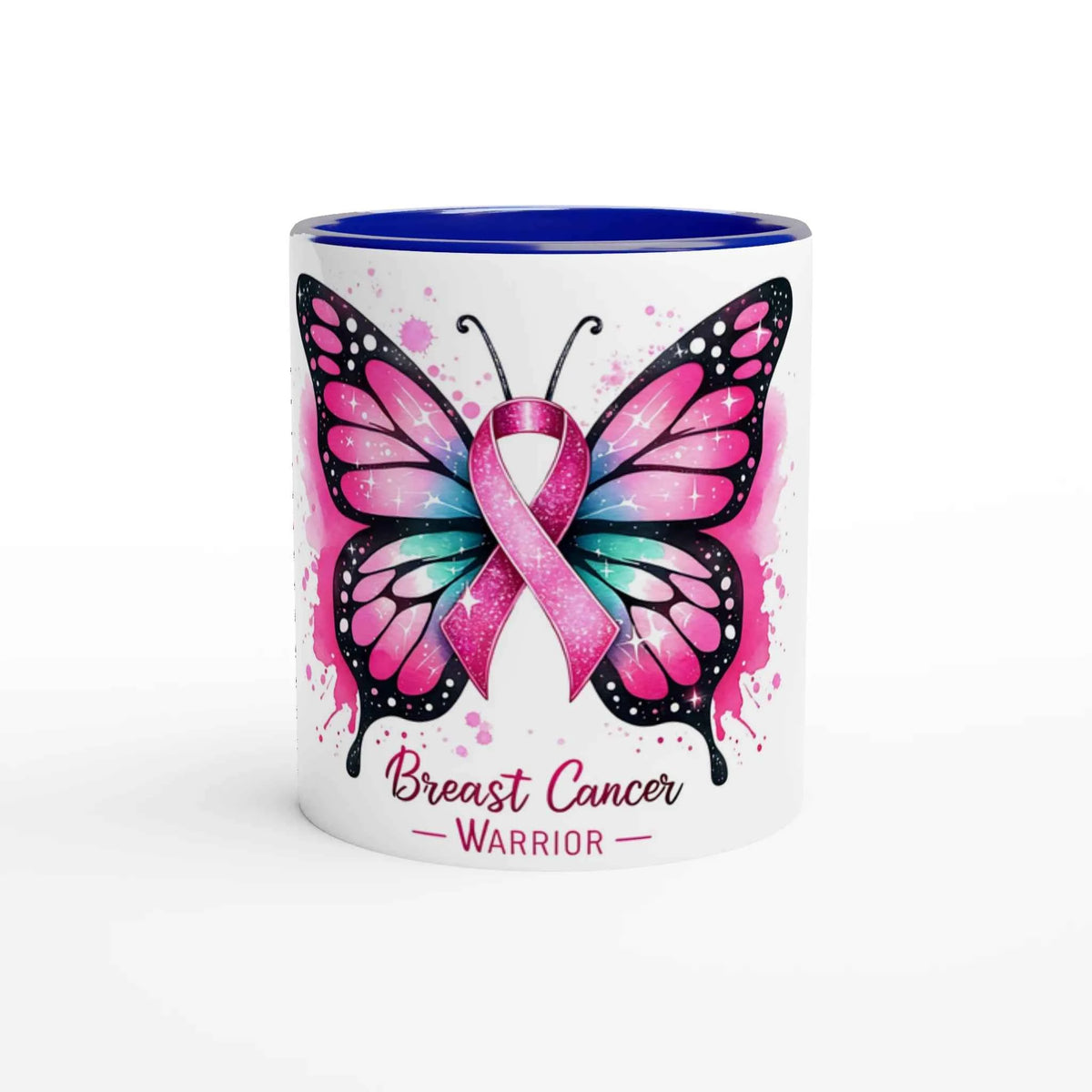 Breast Cancer Warrior Butterfly 11oz Coffee Mug with Color Inside