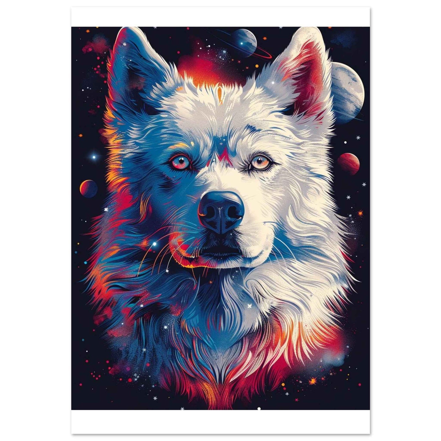 "Cosmic Wolf" Poster – Vibrant Galactic Wall Art (Multiple Sizes Available)