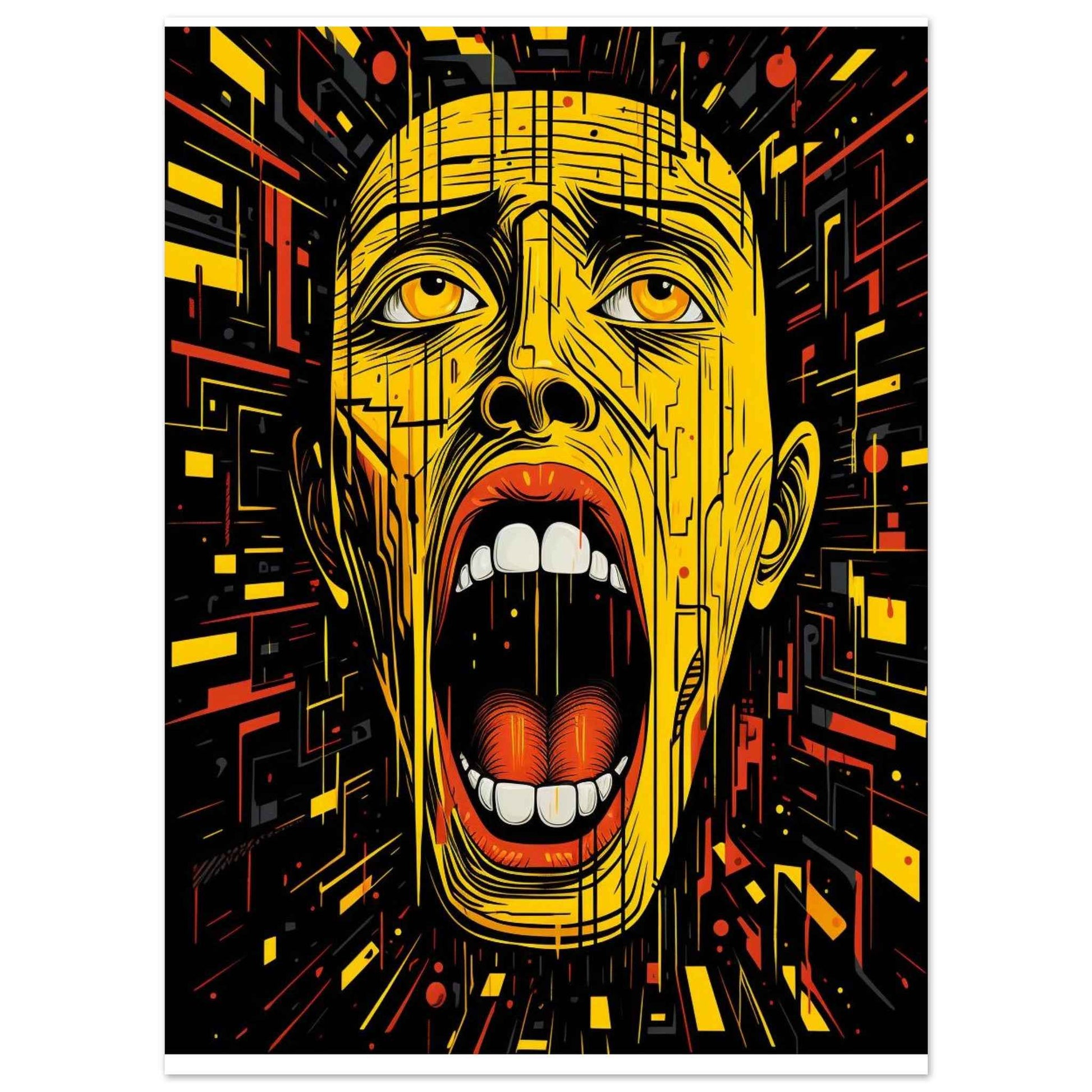 "The Scream" Poster – Bold Neo-Expressionist Wall Art (Multiple Sizes Available)