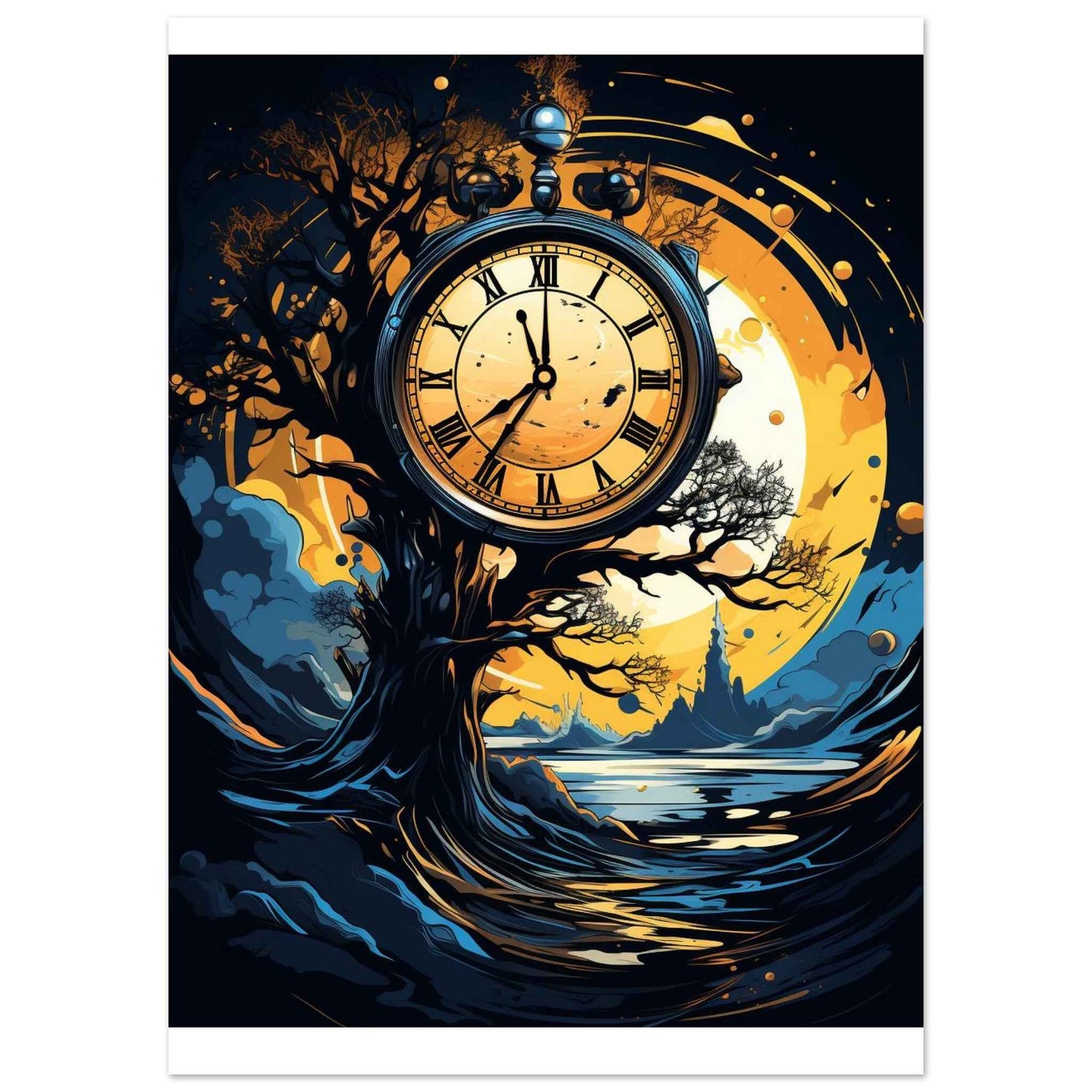 "Eternal Passage" Poster – Mystical Timepiece Wall Art (Multiple Sizes Available)