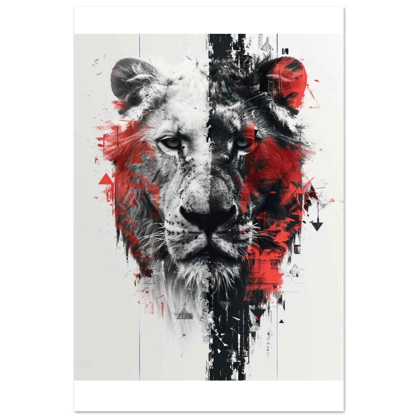 "Lion's Fury" Poster – Dynamic Abstract Lion Wall Art (Multiple Sizes Available)