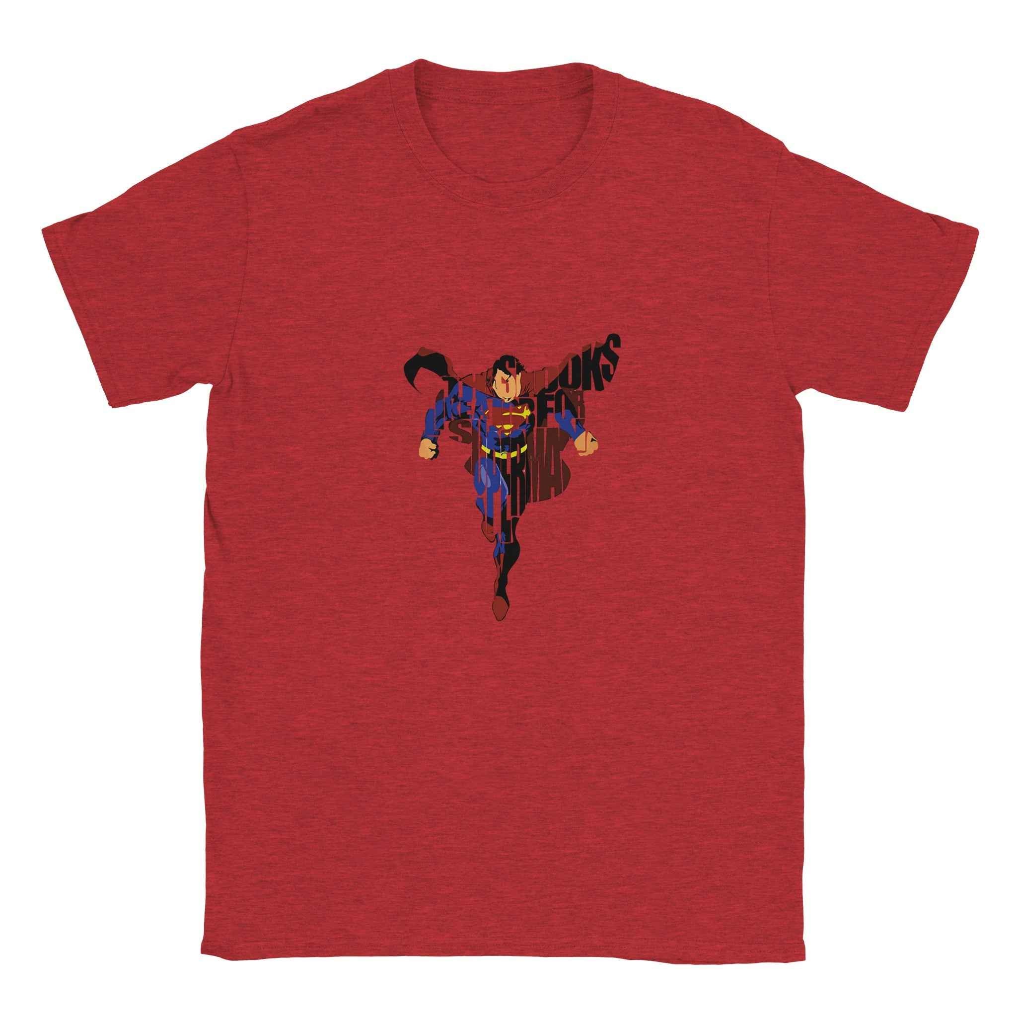 Superman Strength T-Shirt – Heroic Comic-Inspired Graphic Tee in Your Choice of Dynamic Colors