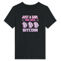 Bitcoin Women’s Shirt – Just a Girl Who Loves Bitcoin Retro Design