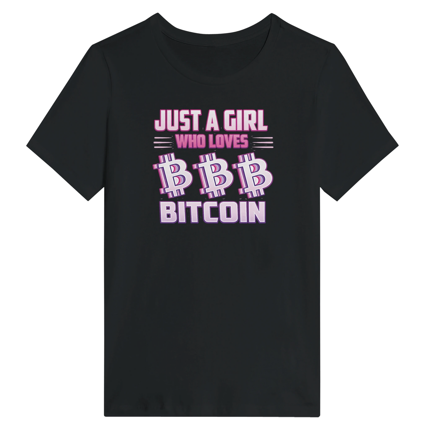 Bitcoin Women’s Shirt – Just a Girl Who Loves Bitcoin Retro Design