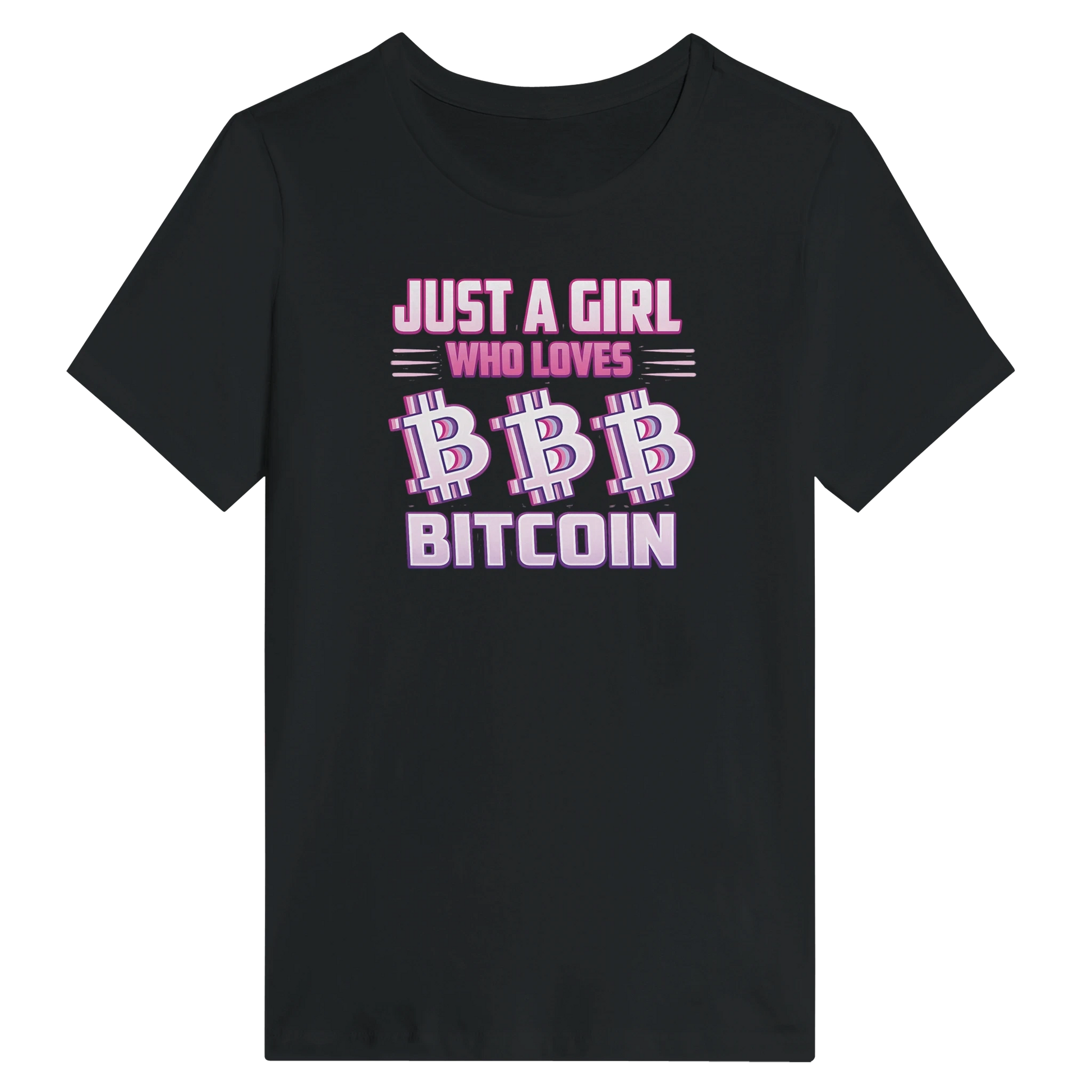 Bitcoin Women’s Shirt – Just a Girl Who Loves Bitcoin Retro Design