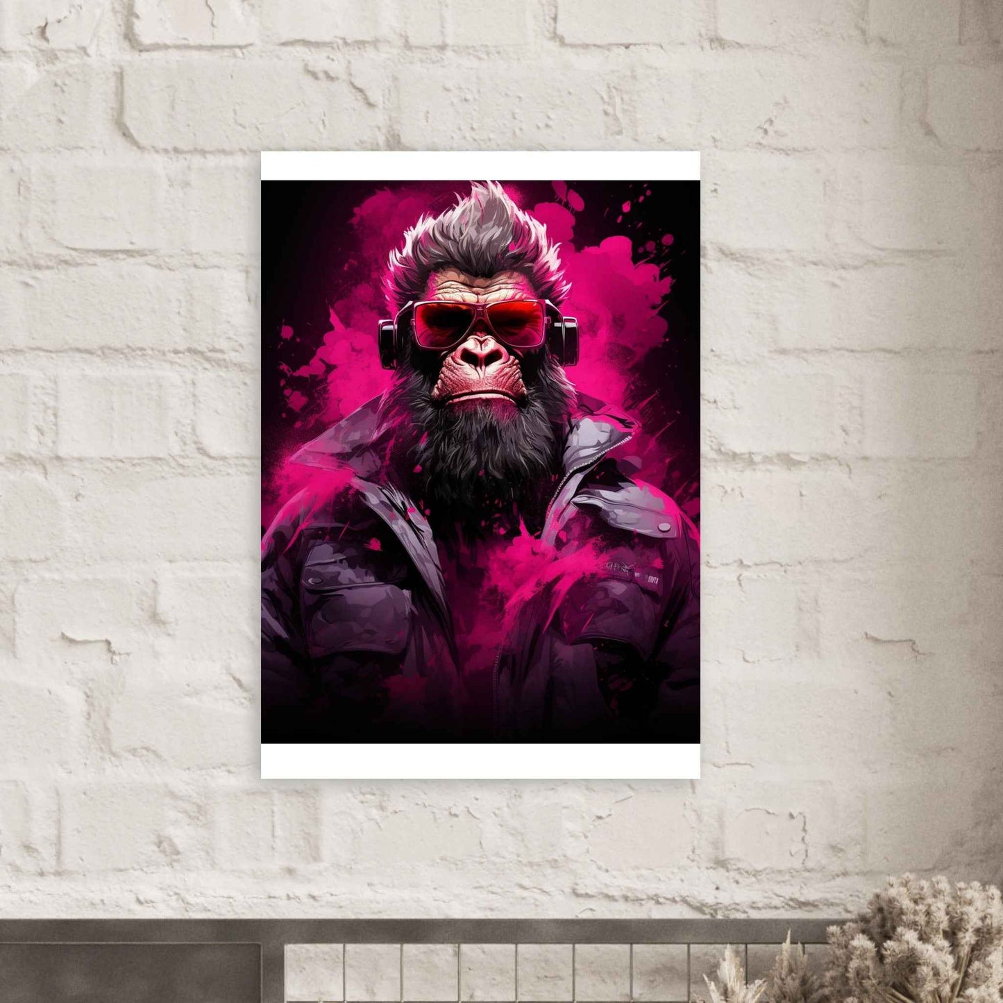 "Neon Gorilla Groove" Poster – Bold, Street-Art Inspired Wall Art (Multiple Sizes Available)